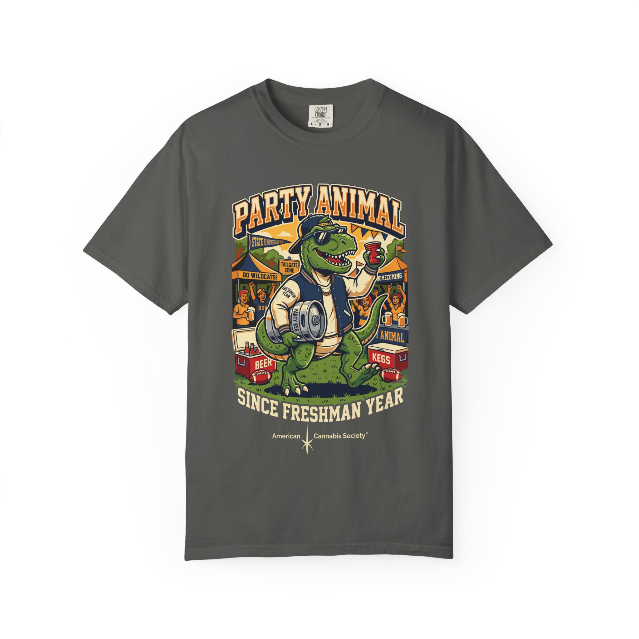 Party Animal T-Shirt — Dinosaur BBQ Beer Graphic Tee - Image 25
