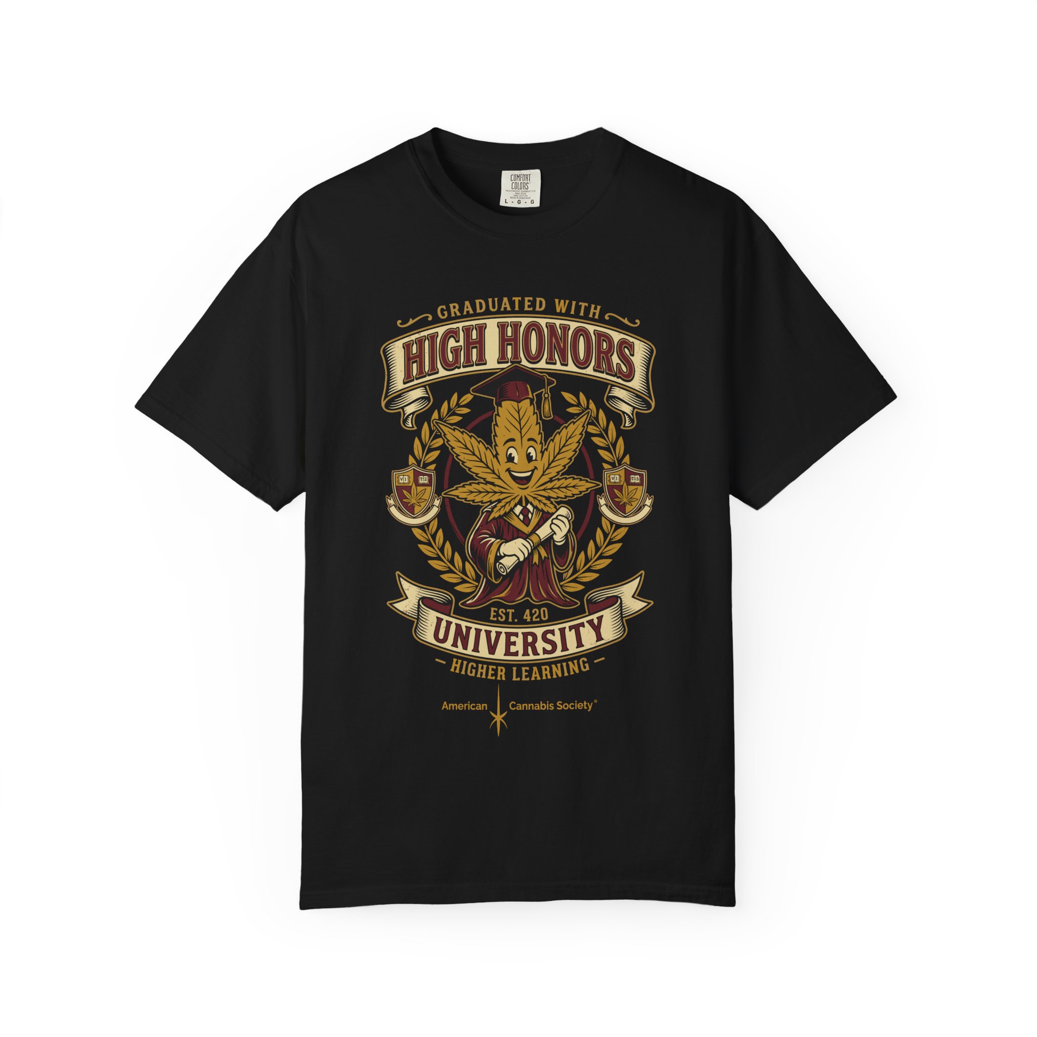 High Honors University T-Shirt — "Graduated with High Honors" Retro Marijuana College Tee - Image 49