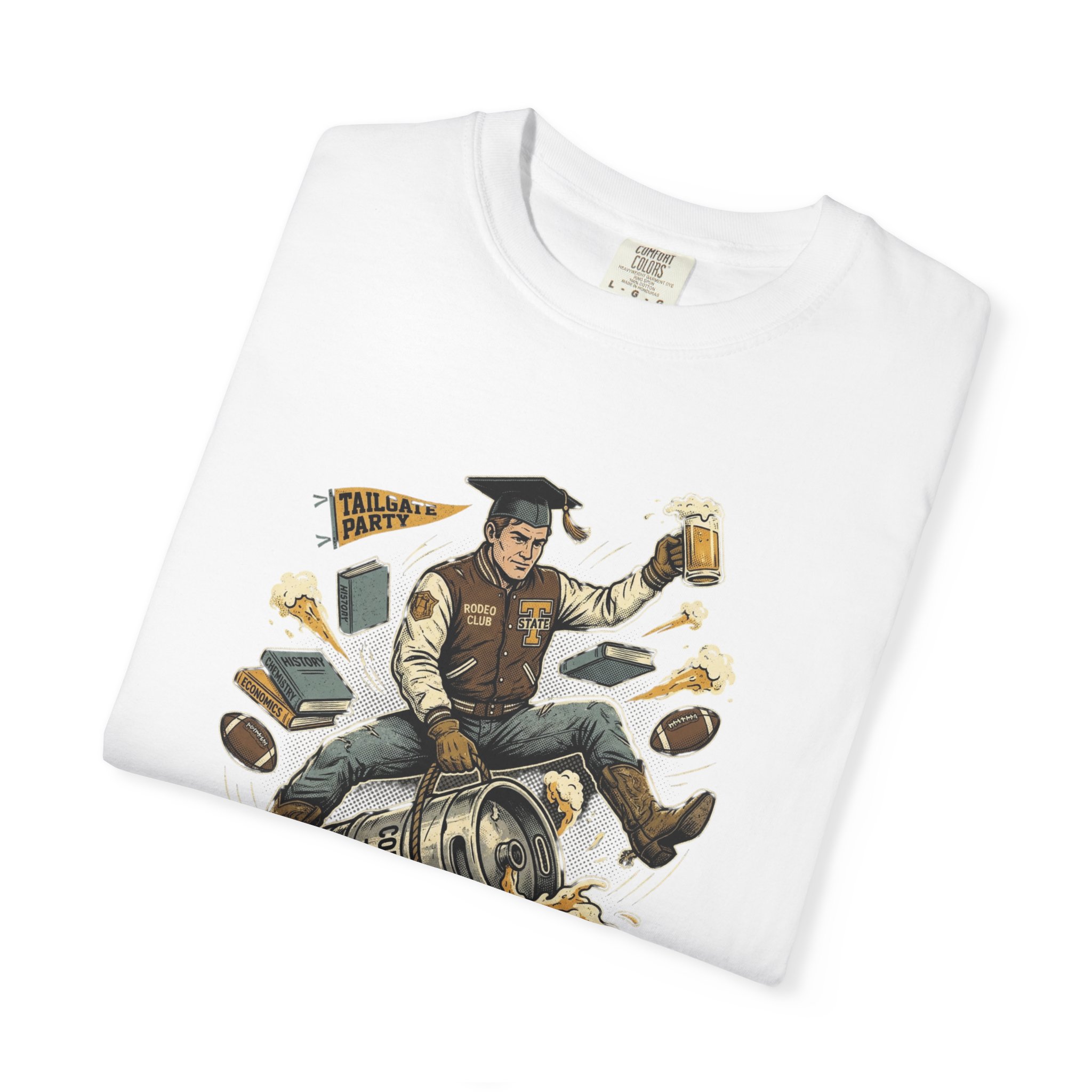 Born to Ride, Forced to Study — College Tailgate Graphic T-Shirt - Image 3
