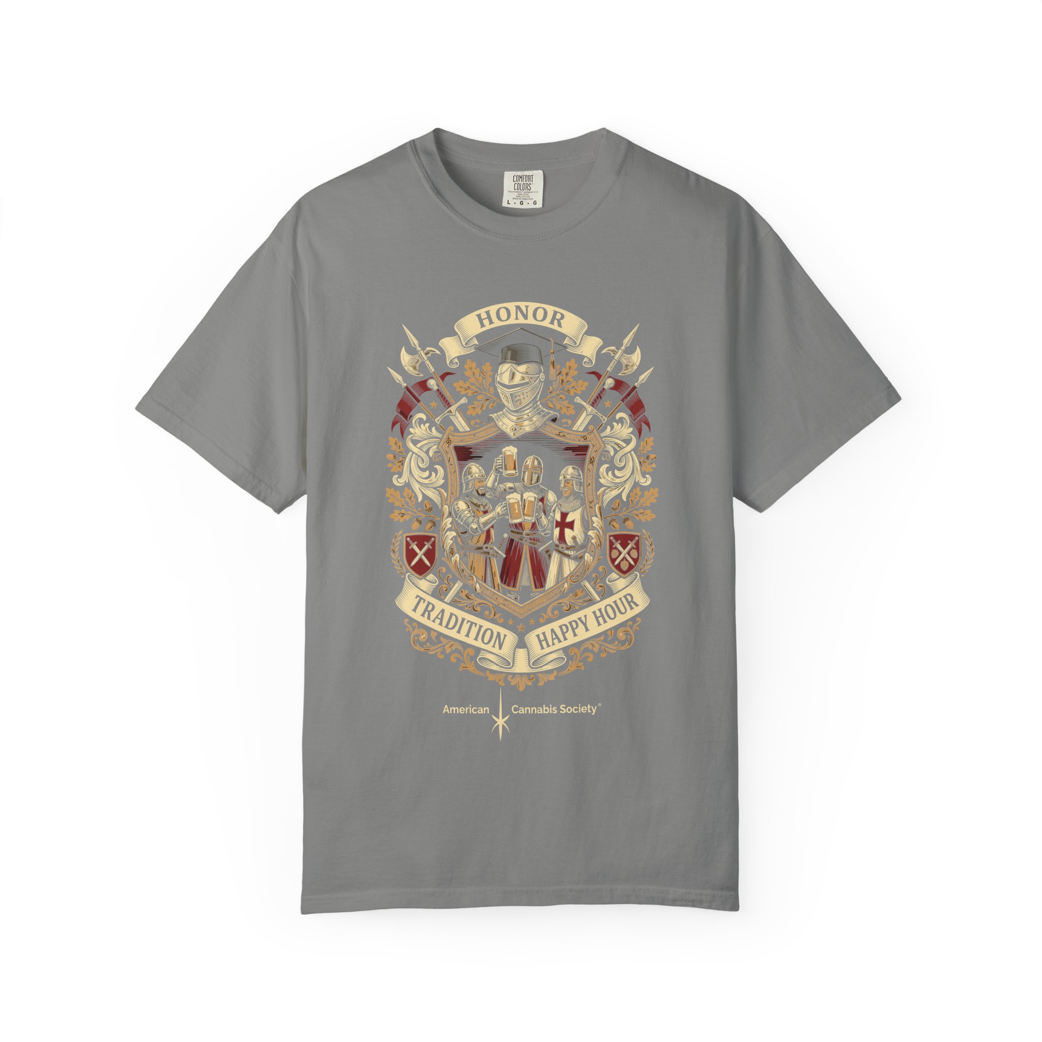 Heraldic Crest Graphic T-Shirt — Vintage Shield & Banner Design - Image 37