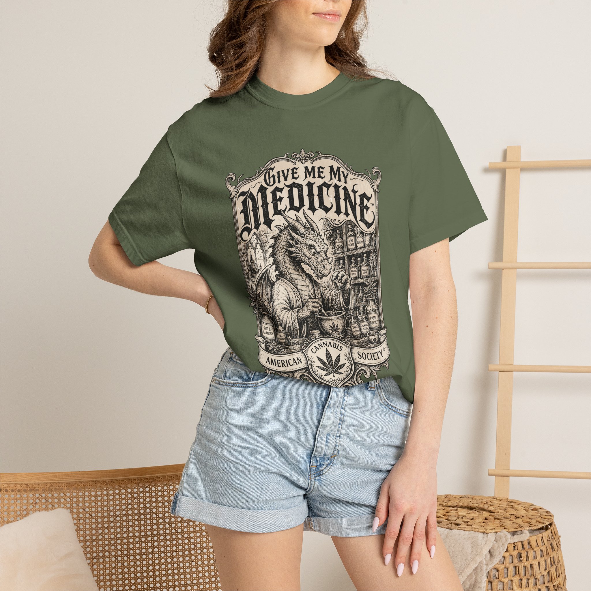 Give Me My Medicine™ T-Shirt — Vintage Cannabis Apothecary Graphic Tee - Image 40