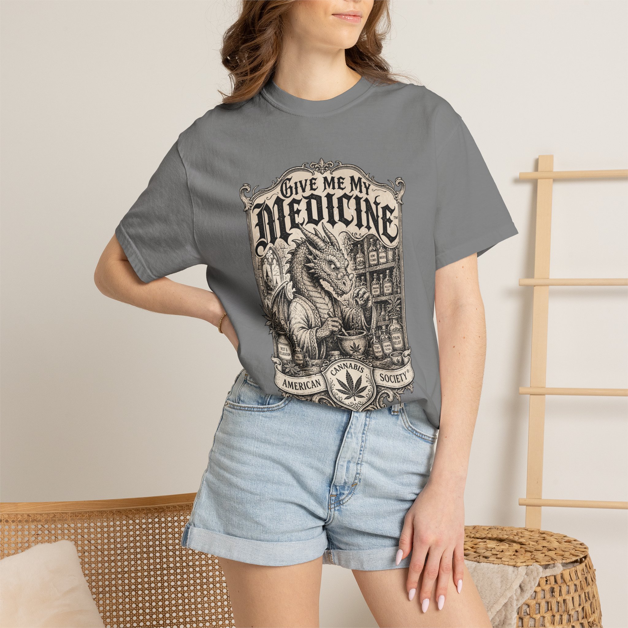 Give Me My Medicine™ T-Shirt — Vintage Cannabis Apothecary Graphic Tee - Image 36