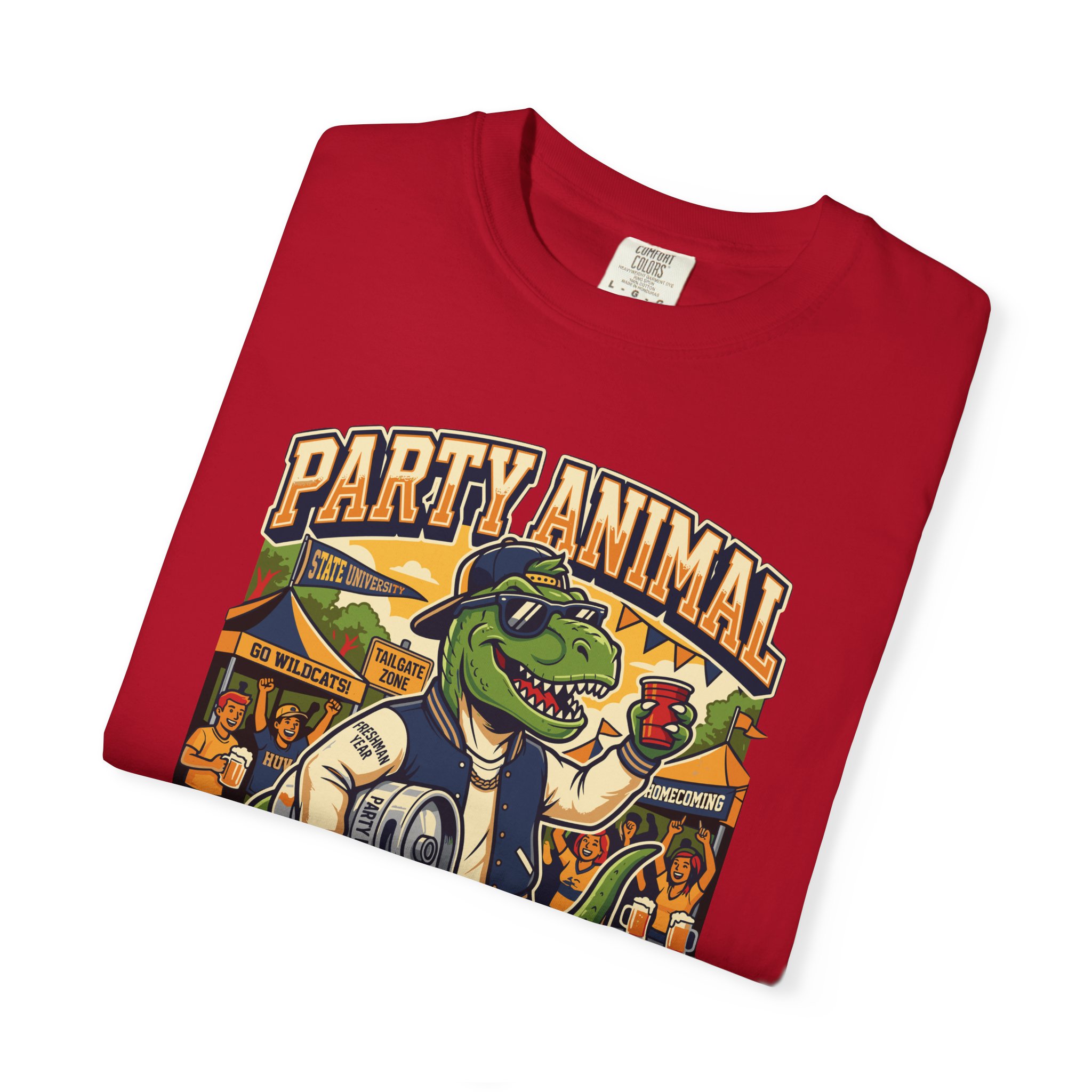 Party Animal T-Shirt — Dinosaur BBQ Beer Graphic Tee - Image 59