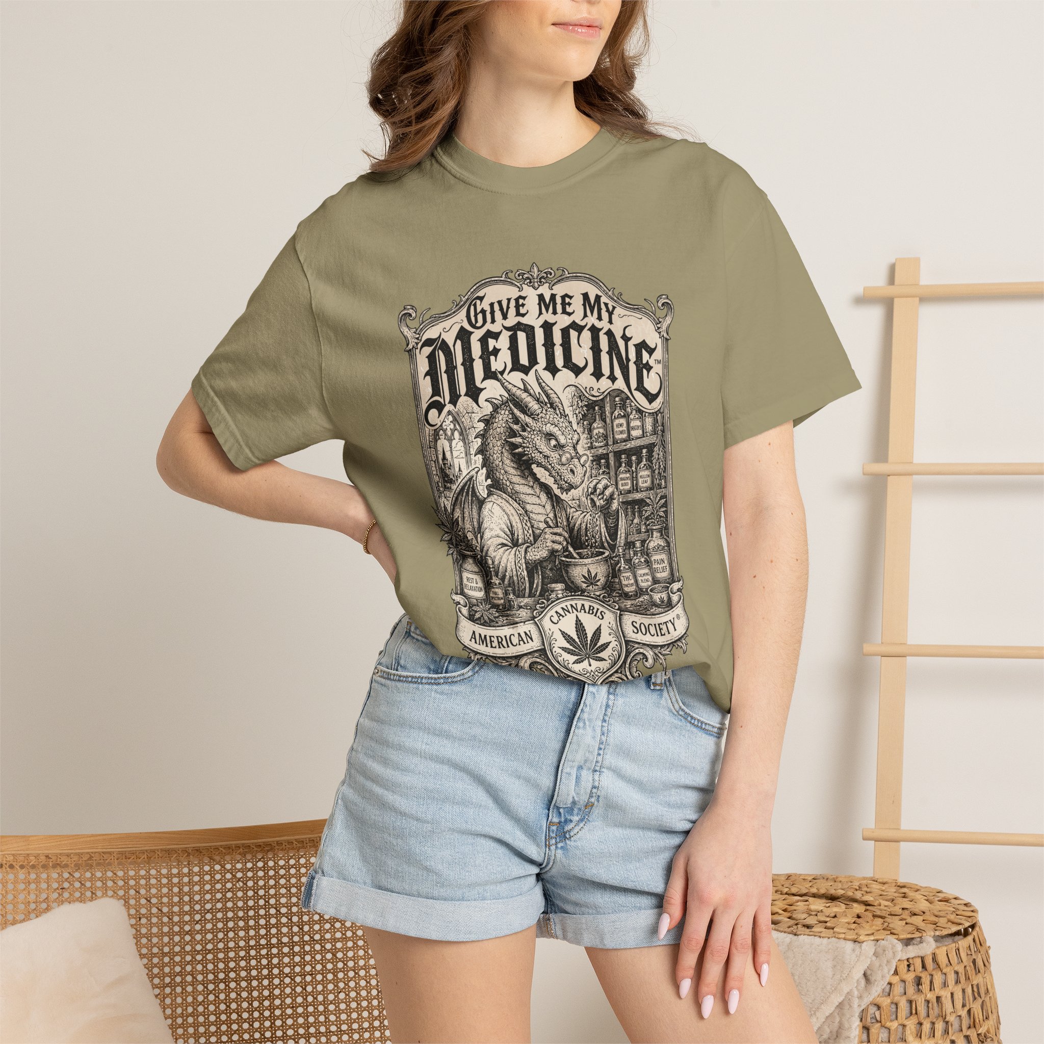 Give Me My Medicine™ T-Shirt — Vintage Cannabis Apothecary Graphic Tee - Image 24