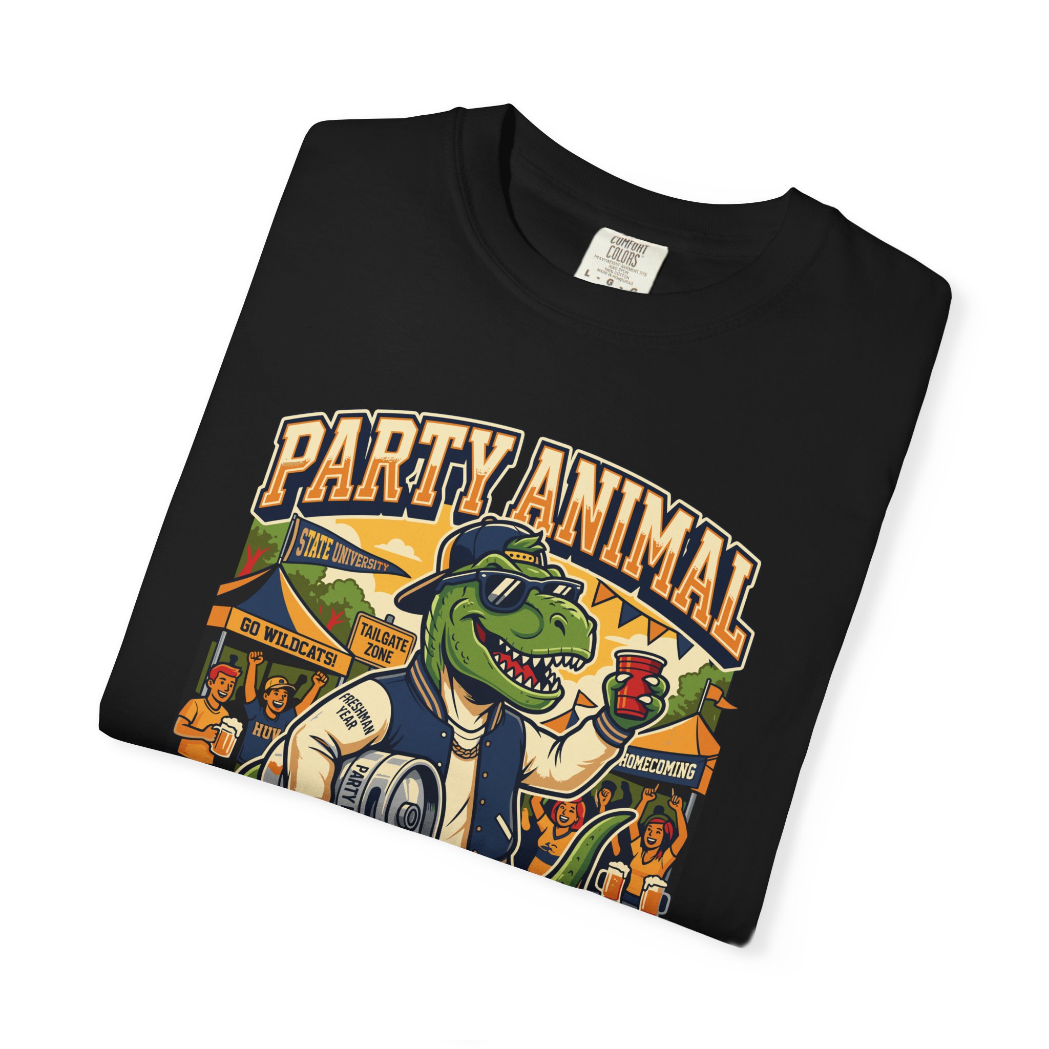 Party Animal T-Shirt — Dinosaur BBQ Beer Graphic Tee - Image 51
