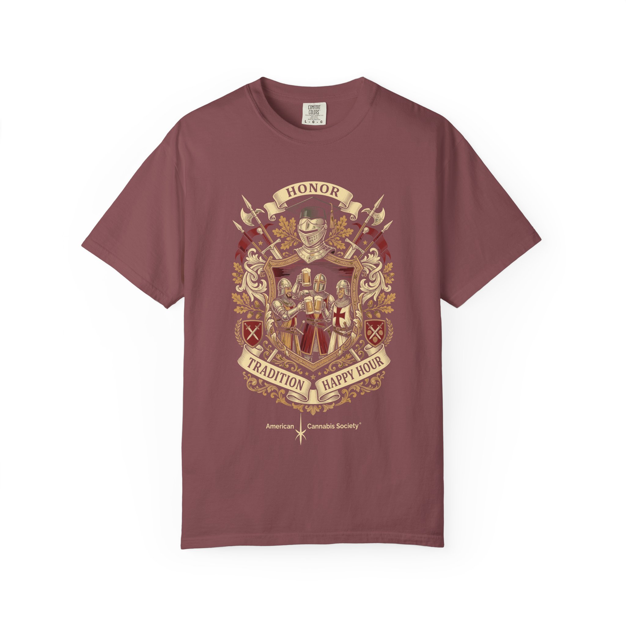 Heraldic Crest Graphic T-Shirt — Vintage Shield & Banner Design - Image 13