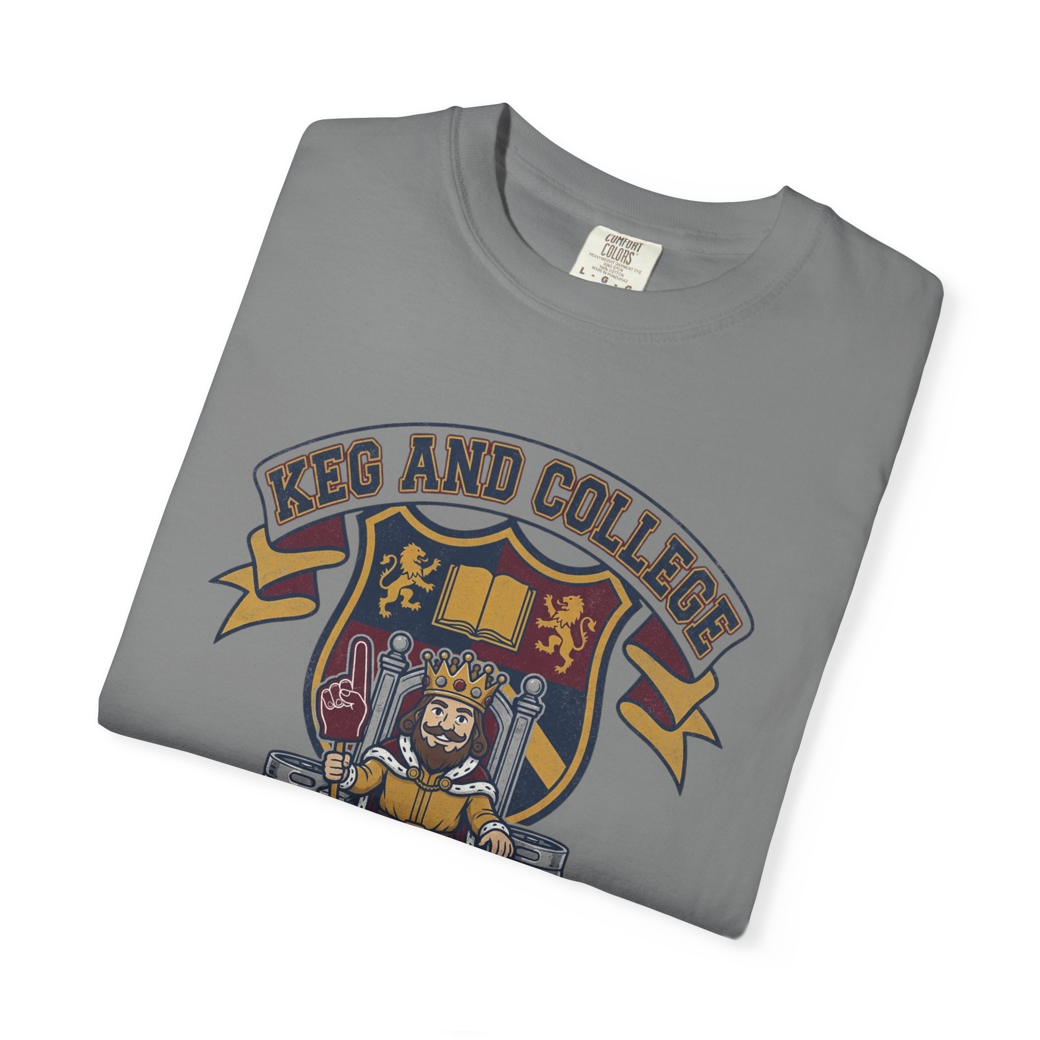 Keg and College T-Shirt — Vintage Crest Graphic Tee - Image 35