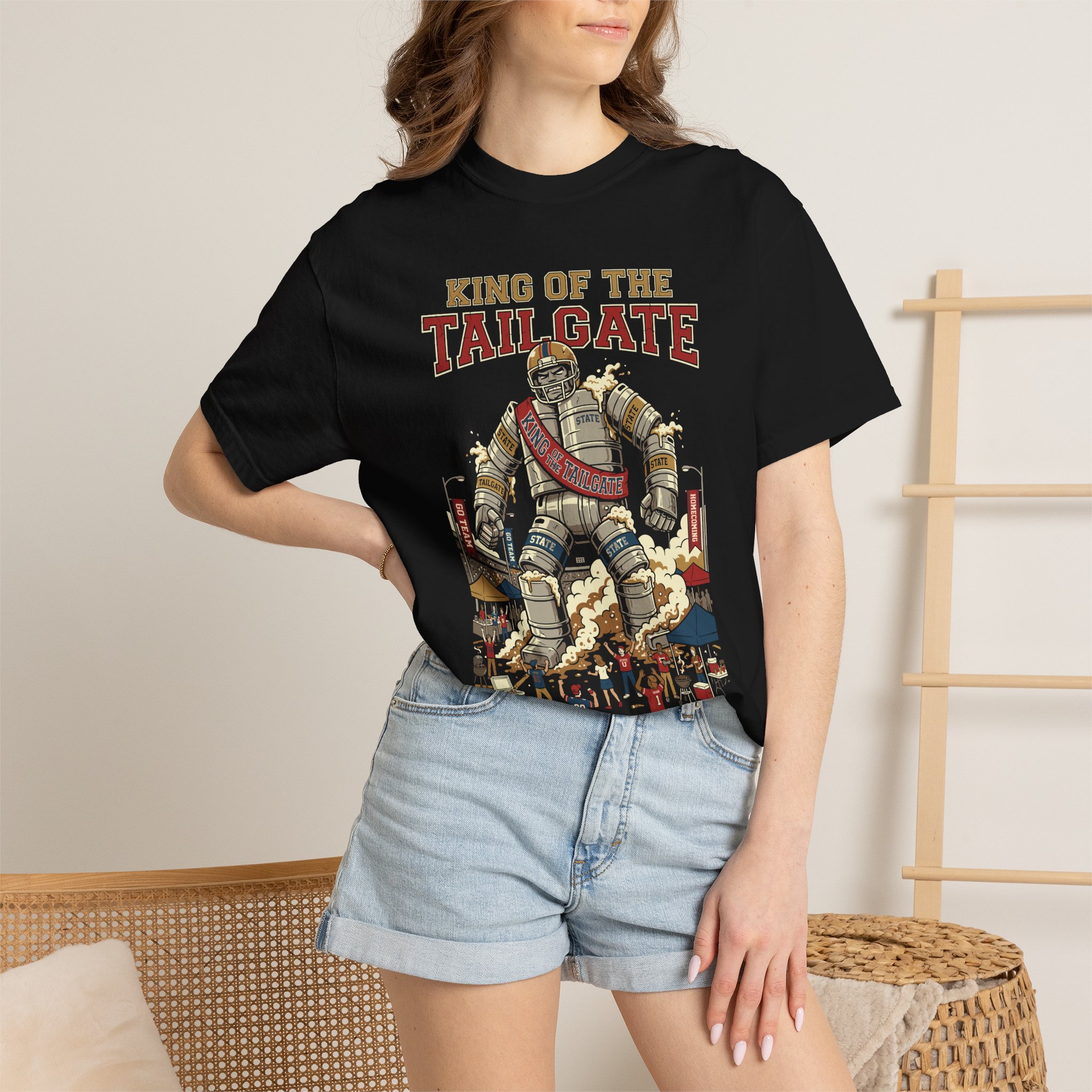 King of the Tailgate T-Shirt — College Football Tailgating Tee - Image 48