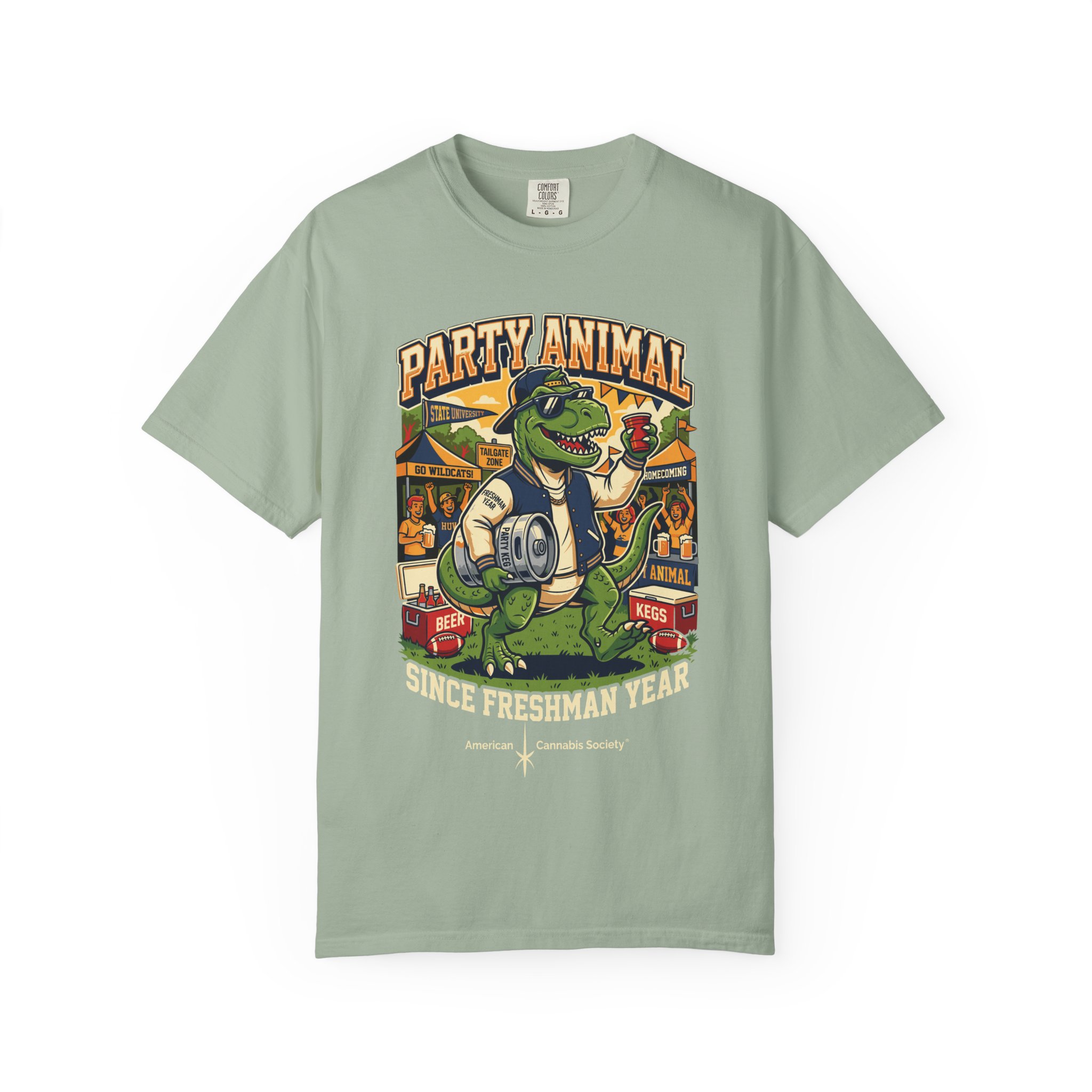 Party Animal T-Shirt — Dinosaur BBQ Beer Graphic Tee - Image 37