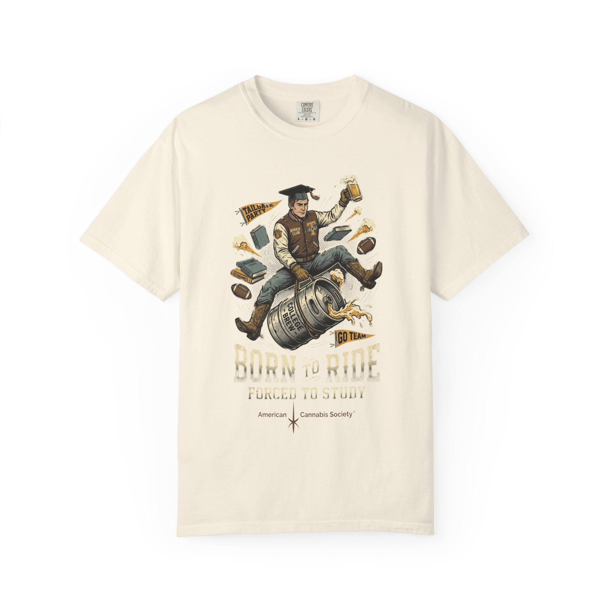 Born to Ride, Forced to Study — College Tailgate Graphic T-Shirt - Image 17