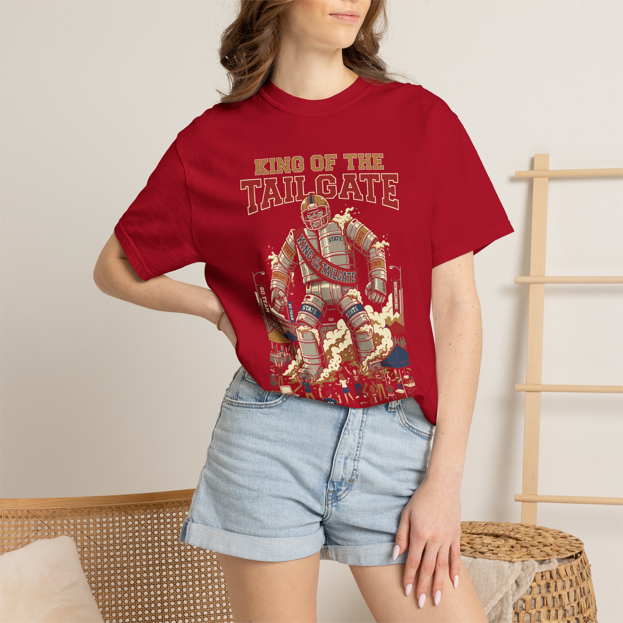 King of the Tailgate T-Shirt — College Football Tailgating Tee - Image 60