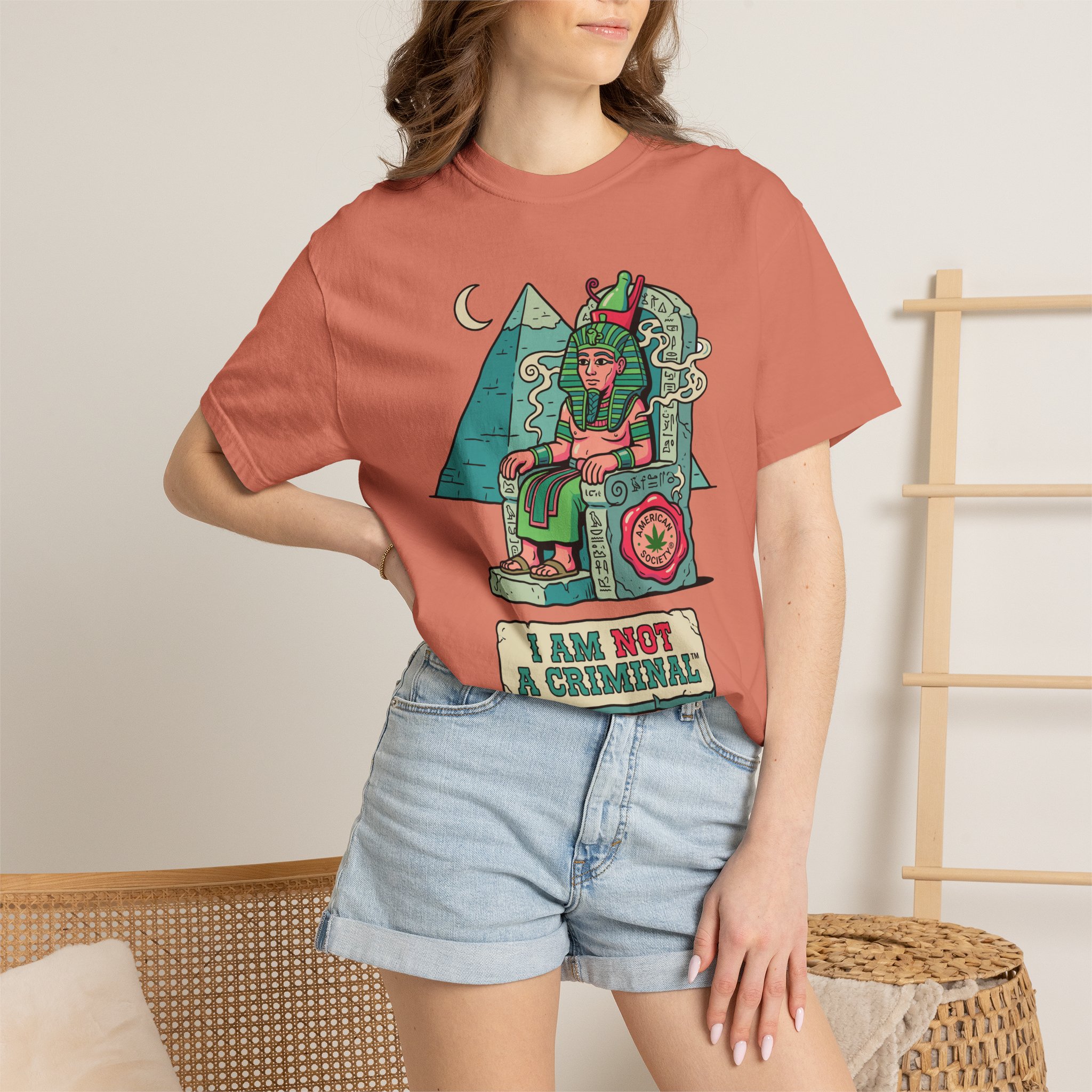 I Am Not a Criminal™ Pharaoh Tee — Ancient Royalty Cannabis Graphic - Image 8