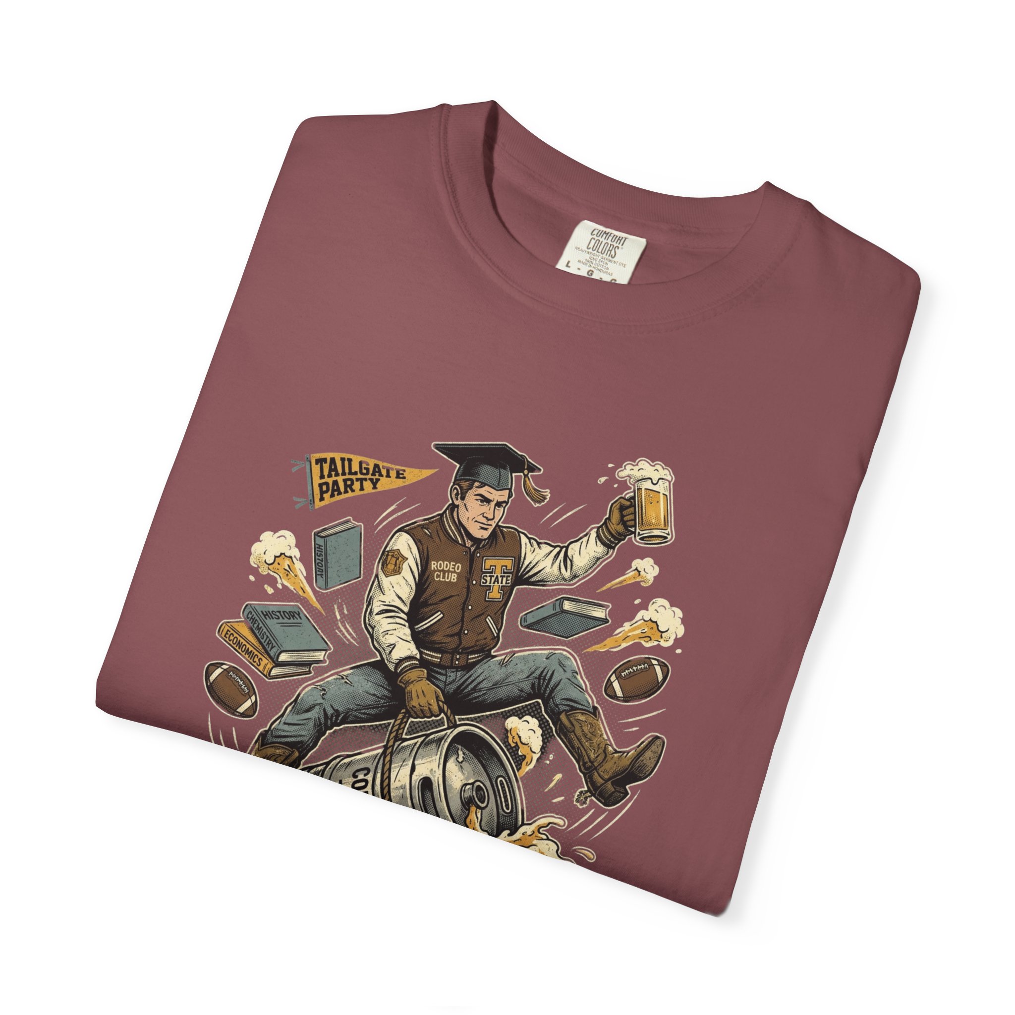Born to Ride, Forced to Study — College Tailgate Graphic T-Shirt - Image 15