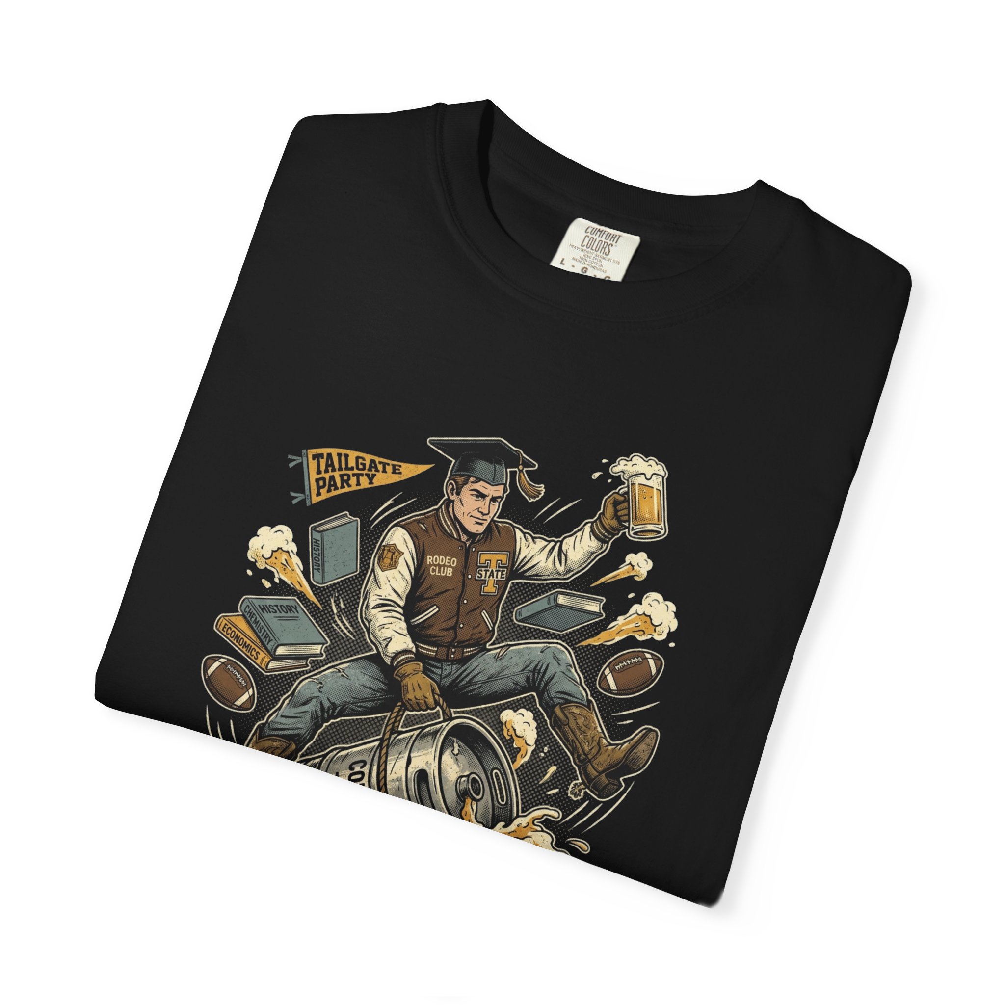 Born to Ride, Forced to Study — College Tailgate Graphic T-Shirt - Image 51