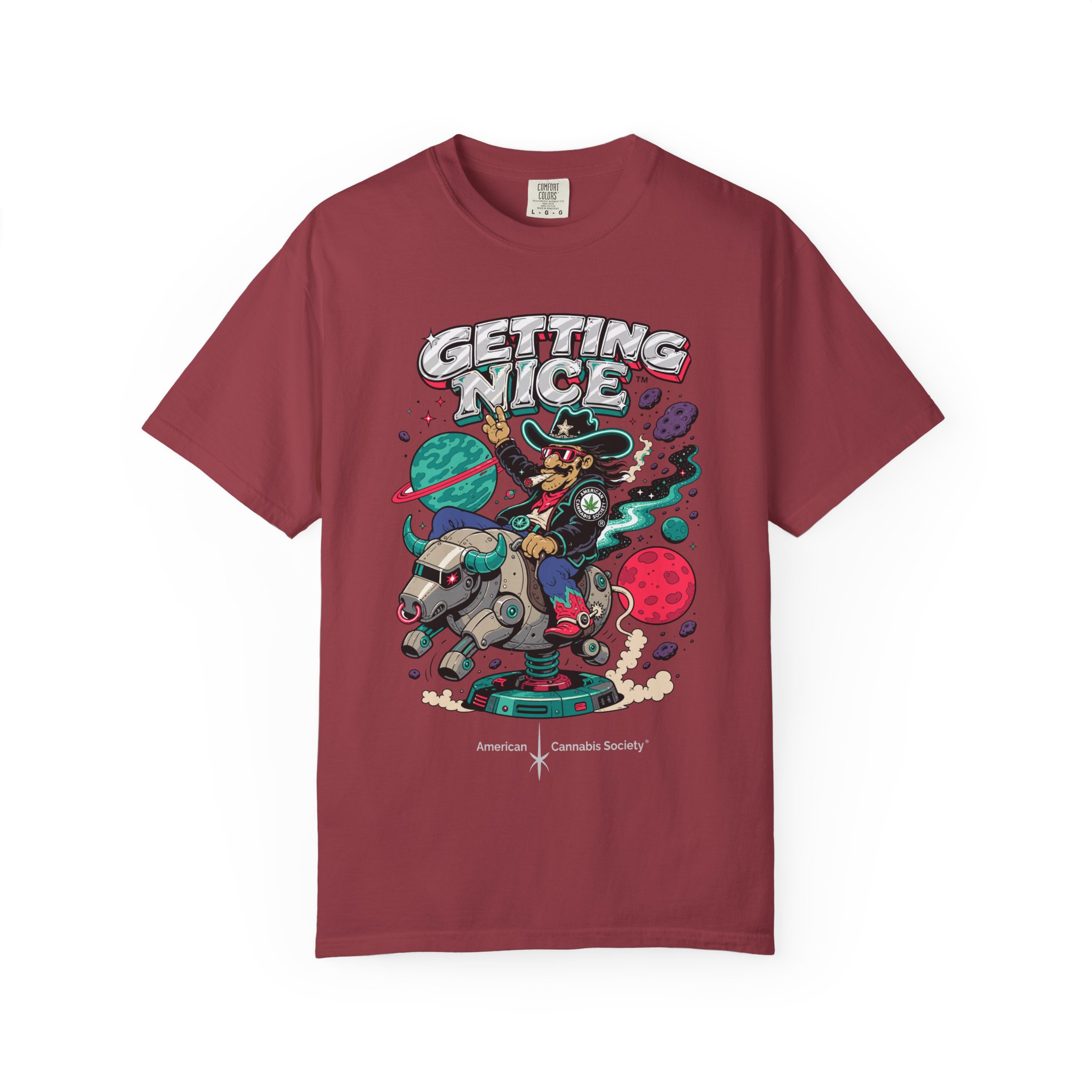 Getting Nice™ Space Cat Tee — Cosmic Cannabis Graphic - Image 7