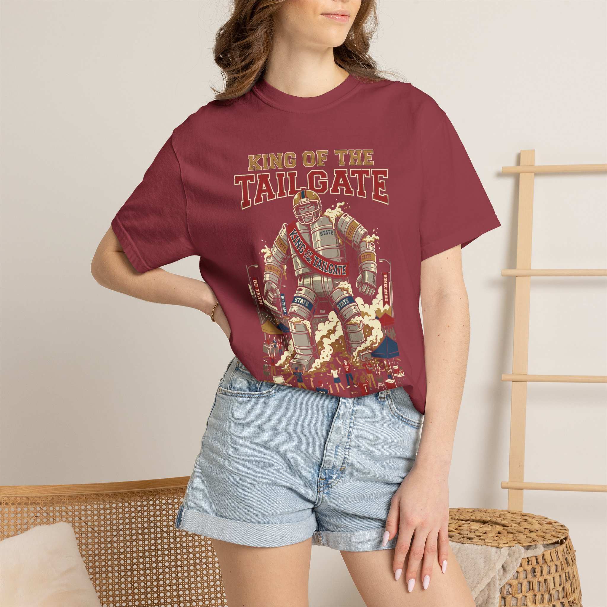 King of the Tailgate T-Shirt — College Football Tailgating Tee - Image 56