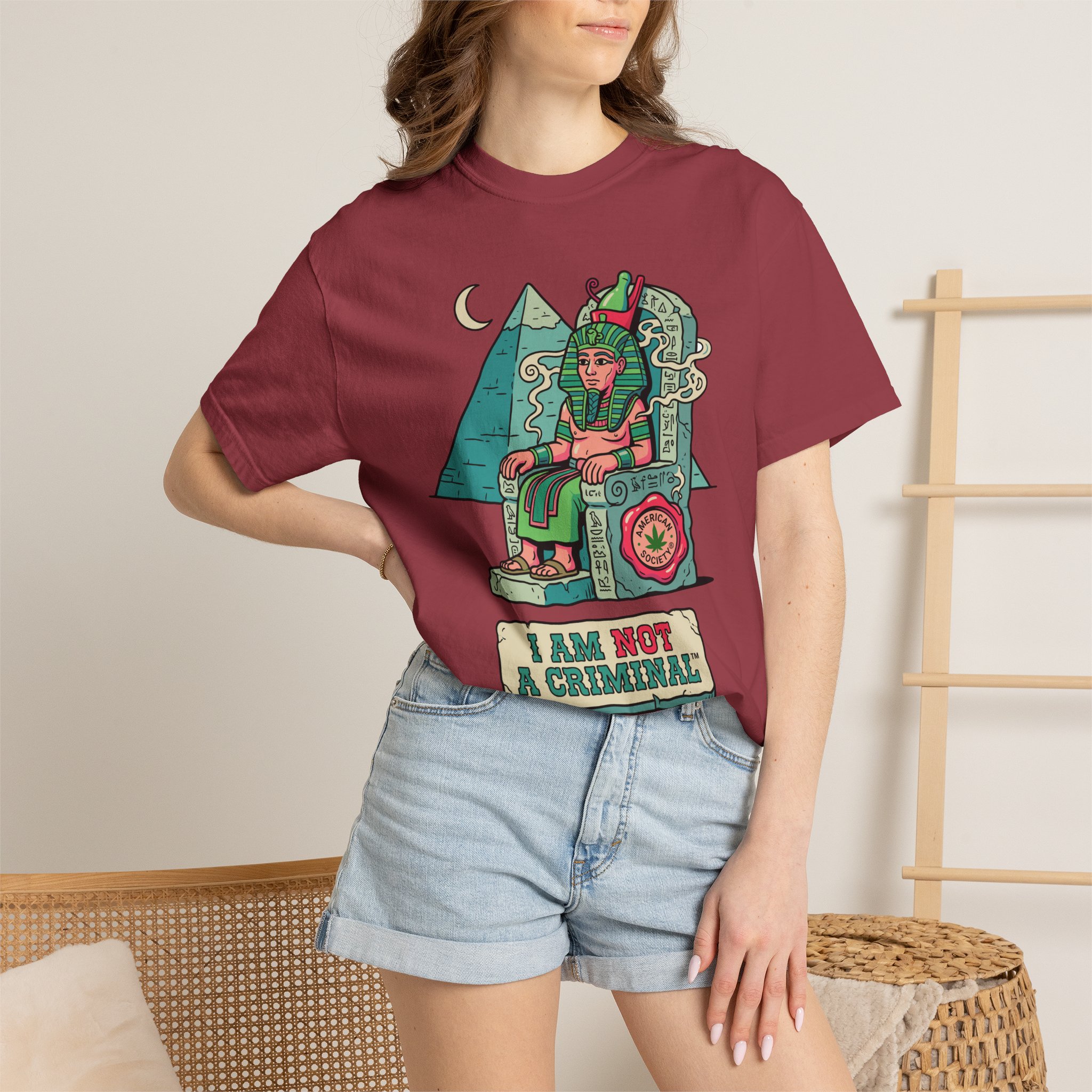 I Am Not a Criminal™ Pharaoh Tee — Ancient Royalty Cannabis Graphic - Image 56
