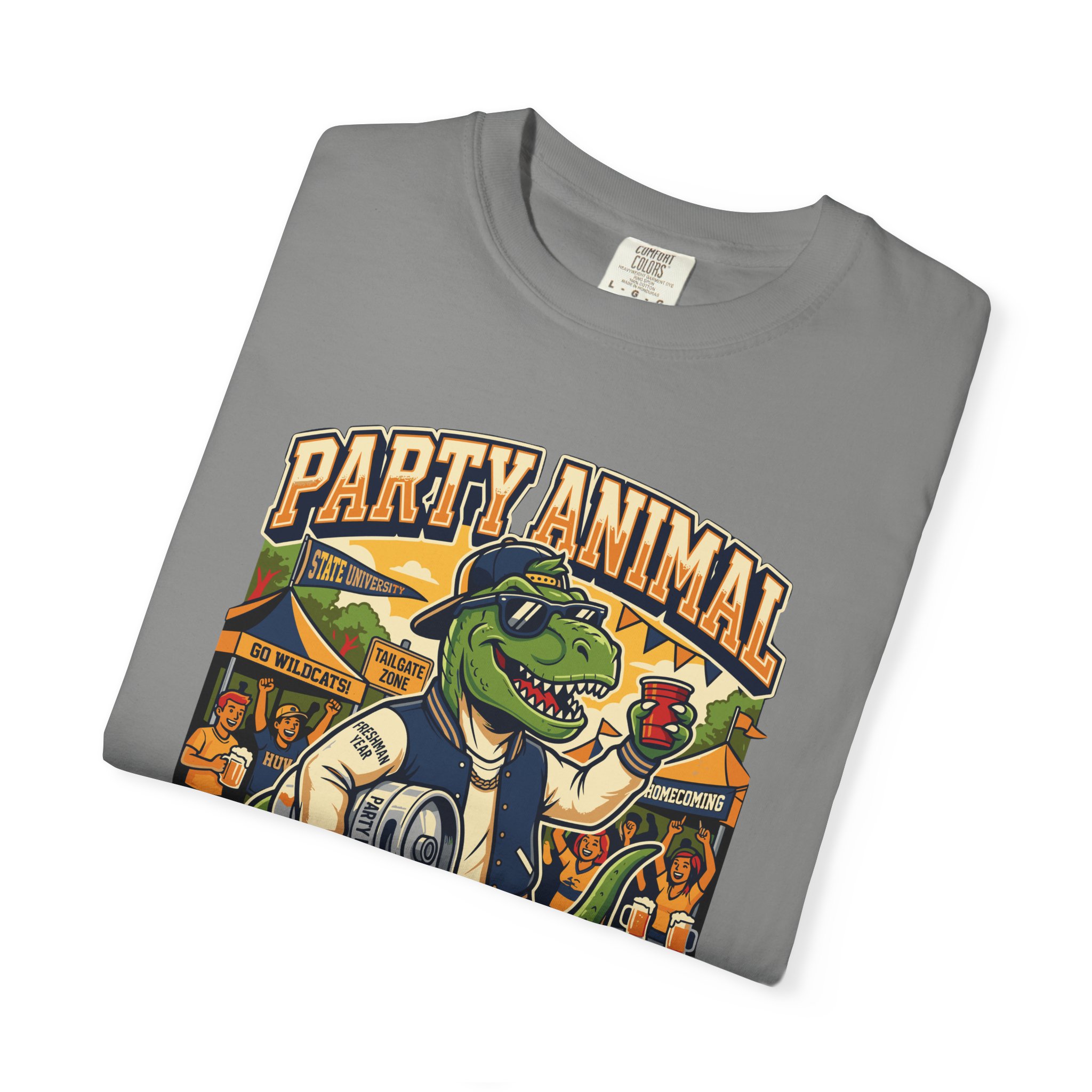 Party Animal T-Shirt — Dinosaur BBQ Beer Graphic Tee - Image 43