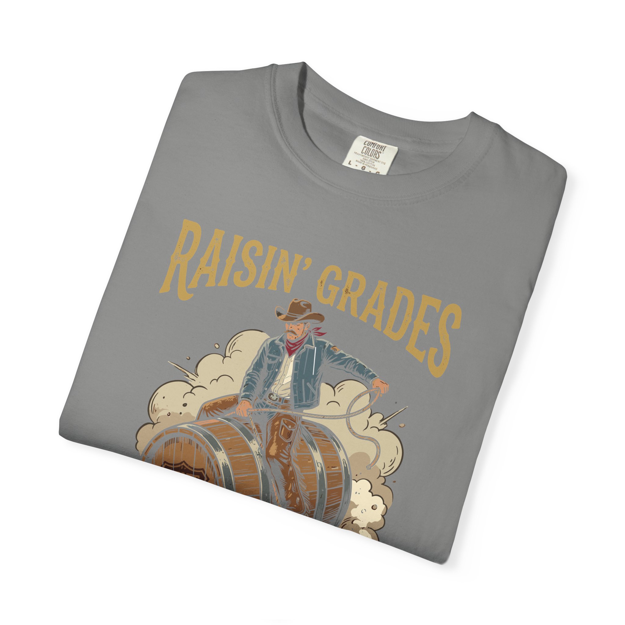 Raisin' Grades & Hell T-Shirt — Vintage College Barrel Graphic Tee - Image 39