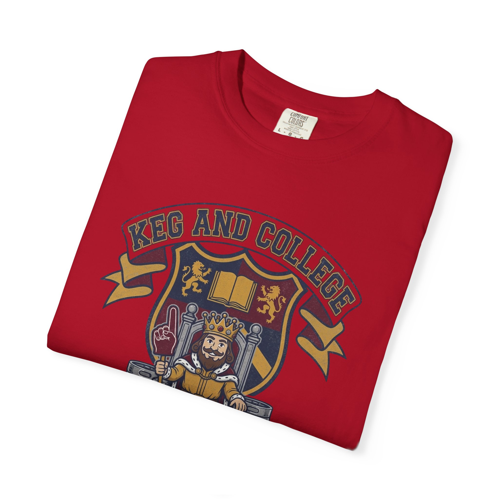 Keg and College T-Shirt — Vintage Crest Graphic Tee - Image 59