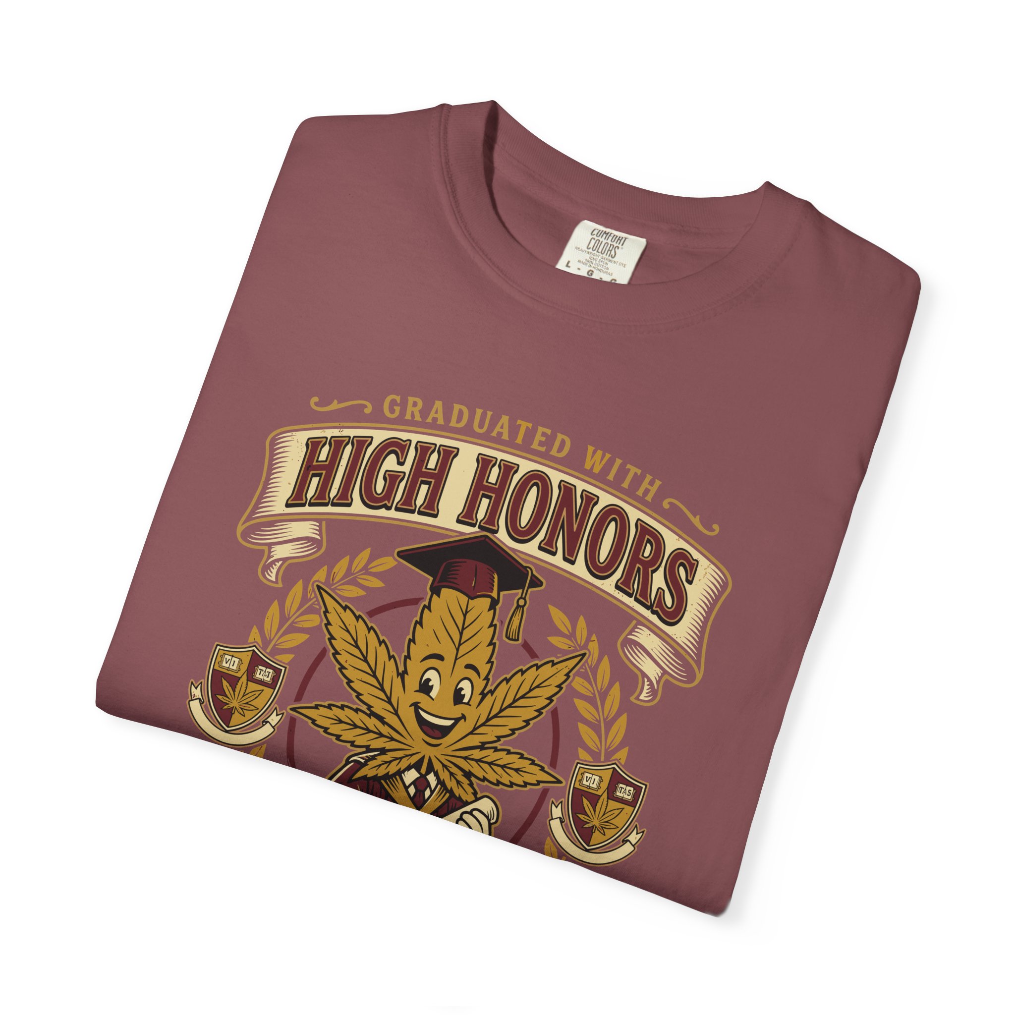 High Honors University T-Shirt — "Graduated with High Honors" Retro Marijuana College Tee - Image 3