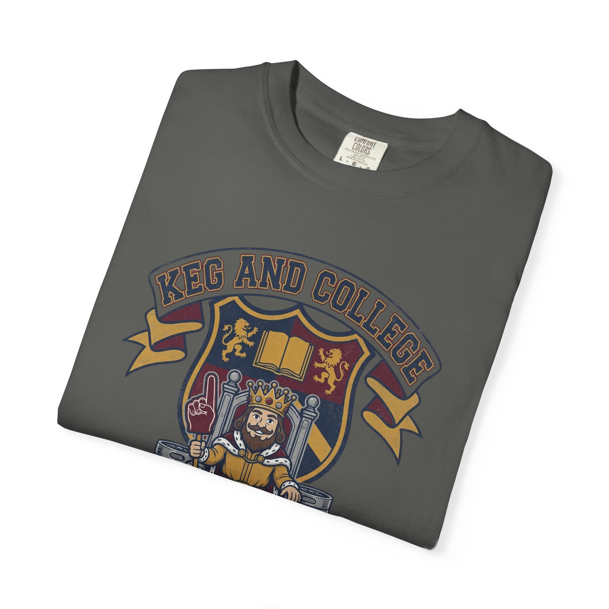 Keg and College T-Shirt — Vintage Crest Graphic Tee - Image 31