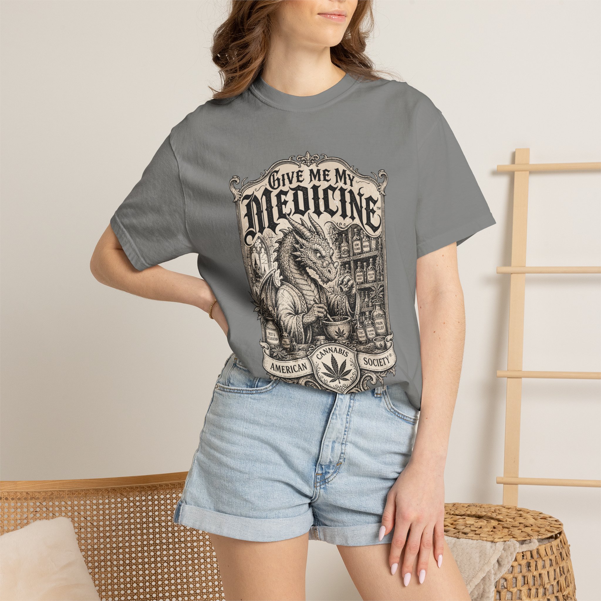 Give Me My Medicine™ T-Shirt — Vintage Cannabis Apothecary Graphic Tee - Image 44