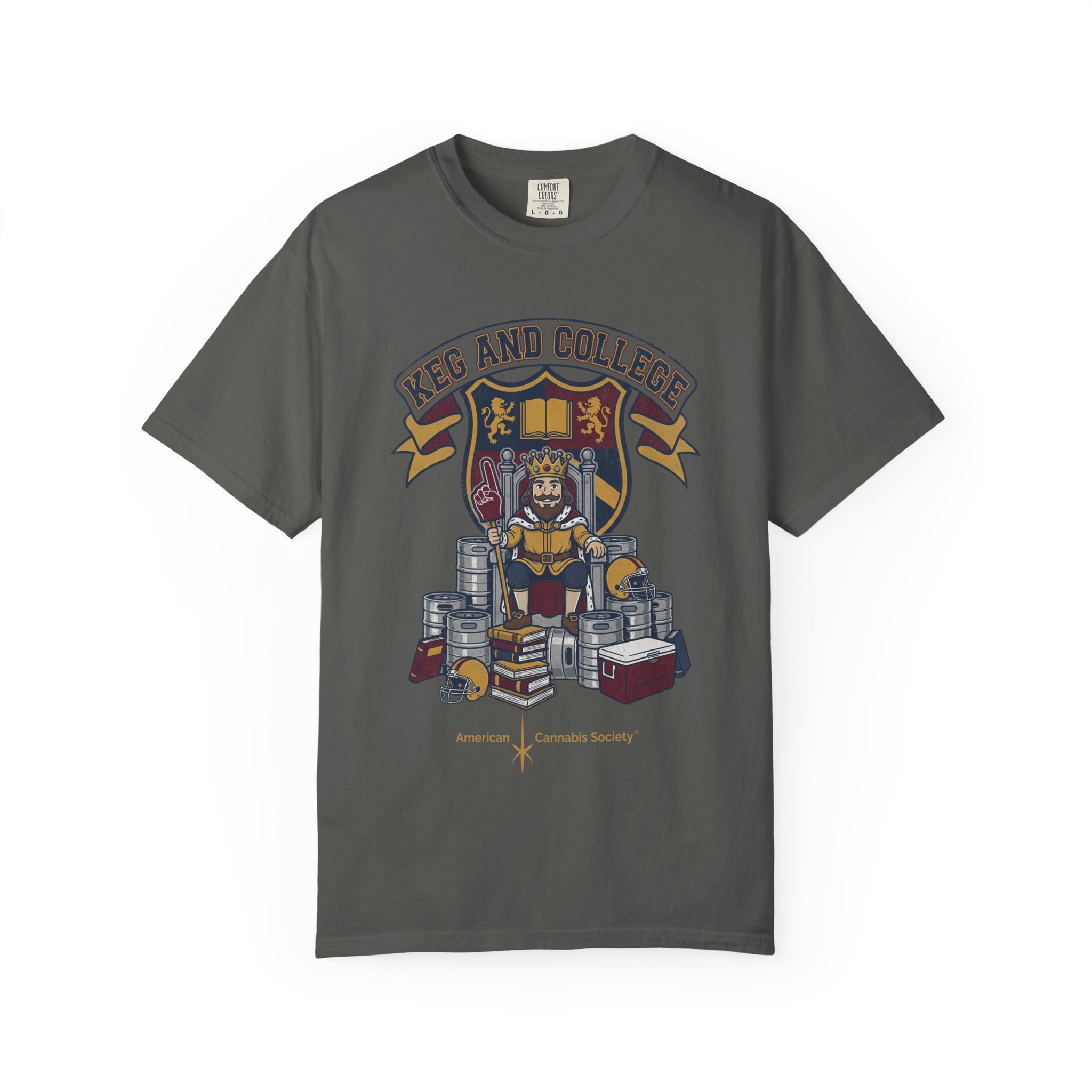 Keg and College T-Shirt — Vintage Crest Graphic Tee - Image 29
