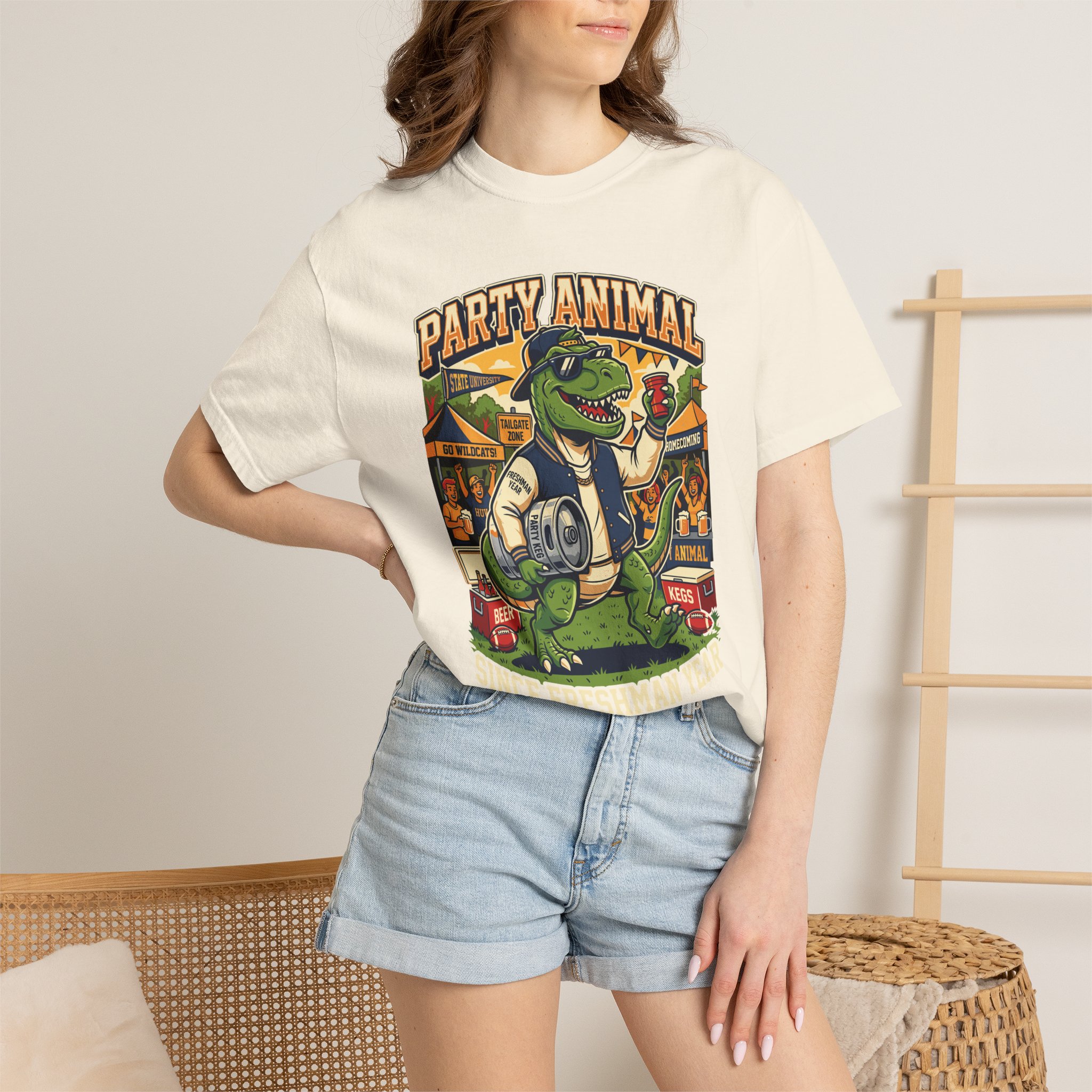 Party Animal T-Shirt — Dinosaur BBQ Beer Graphic Tee - Image 16