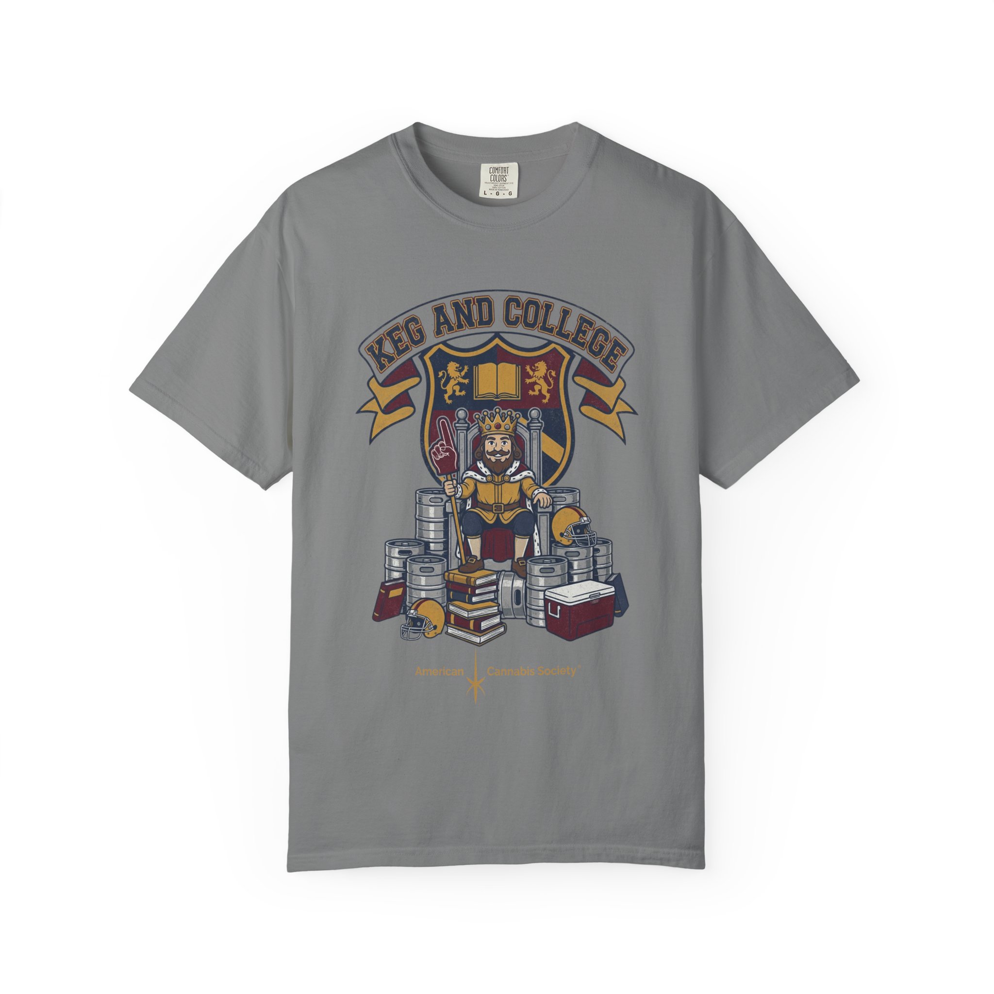 Keg and College T-Shirt — Vintage Crest Graphic Tee - Image 33