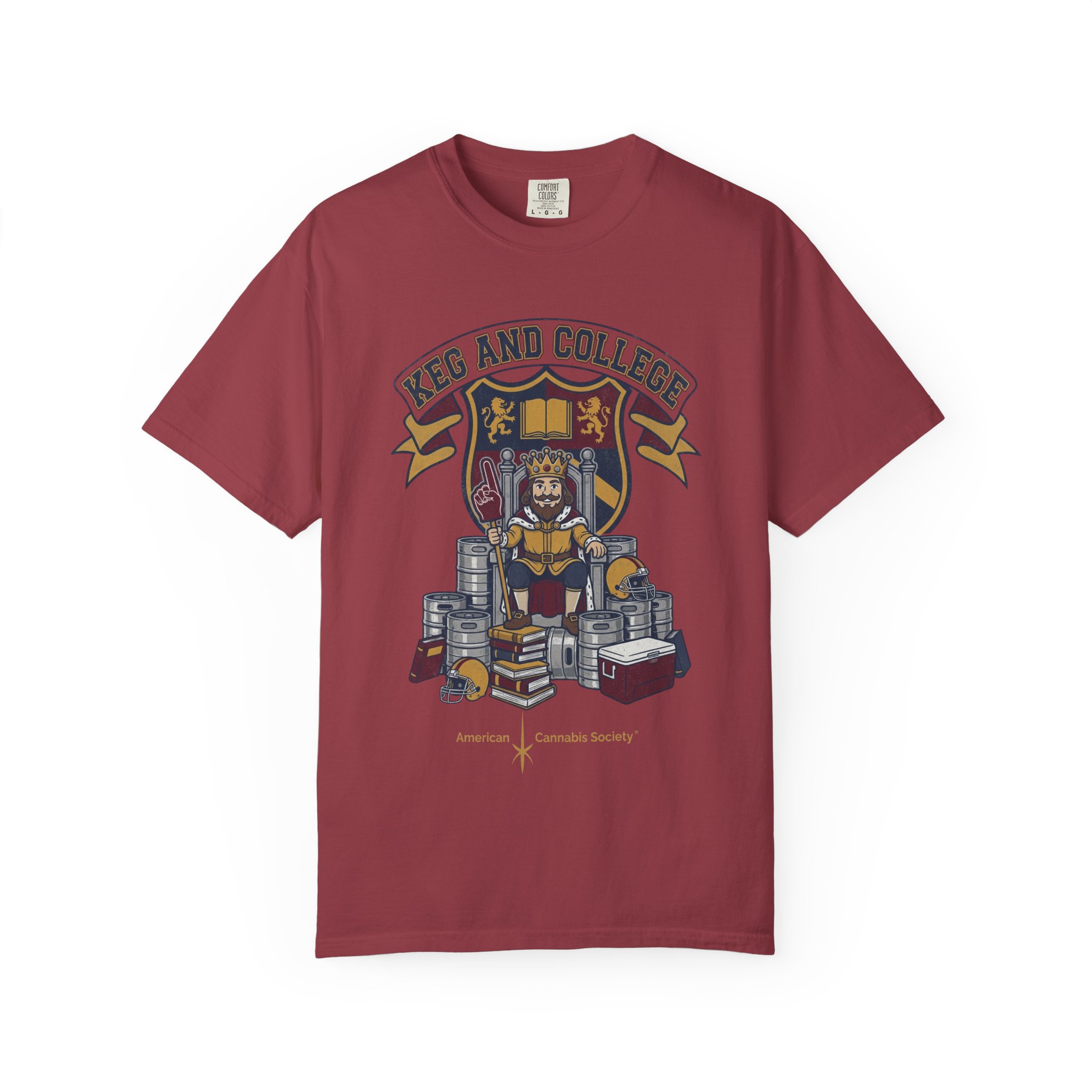 Keg and College T-Shirt — Vintage Crest Graphic Tee - Image 53