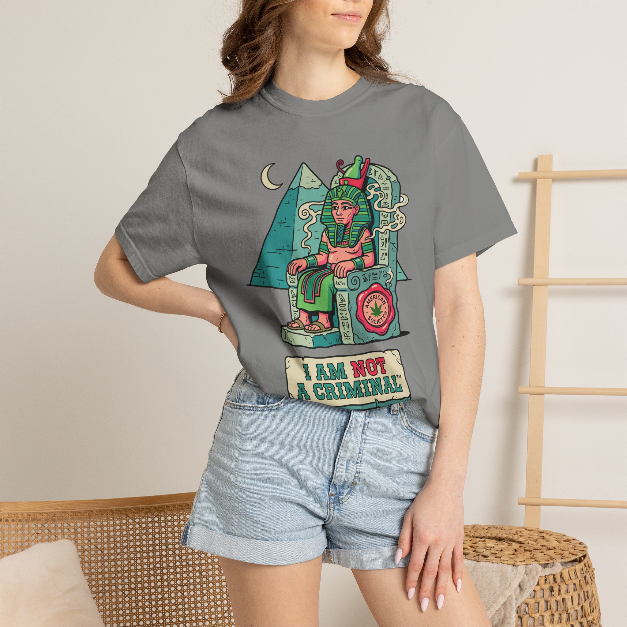 I Am Not a Criminal™ Pharaoh Tee — Ancient Royalty Cannabis Graphic - Image 44