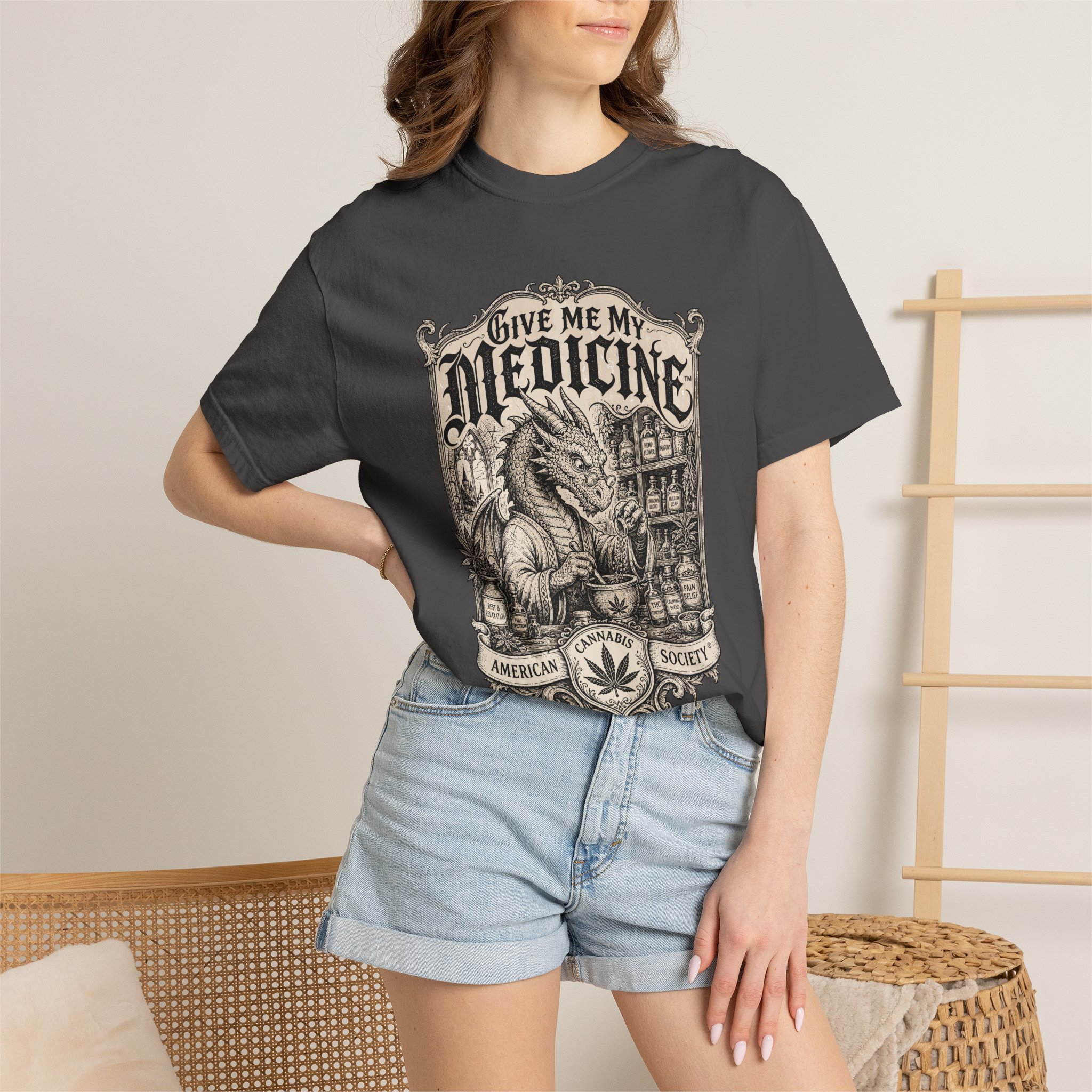 Give Me My Medicine™ T-Shirt — Vintage Cannabis Apothecary Graphic Tee - Image 48