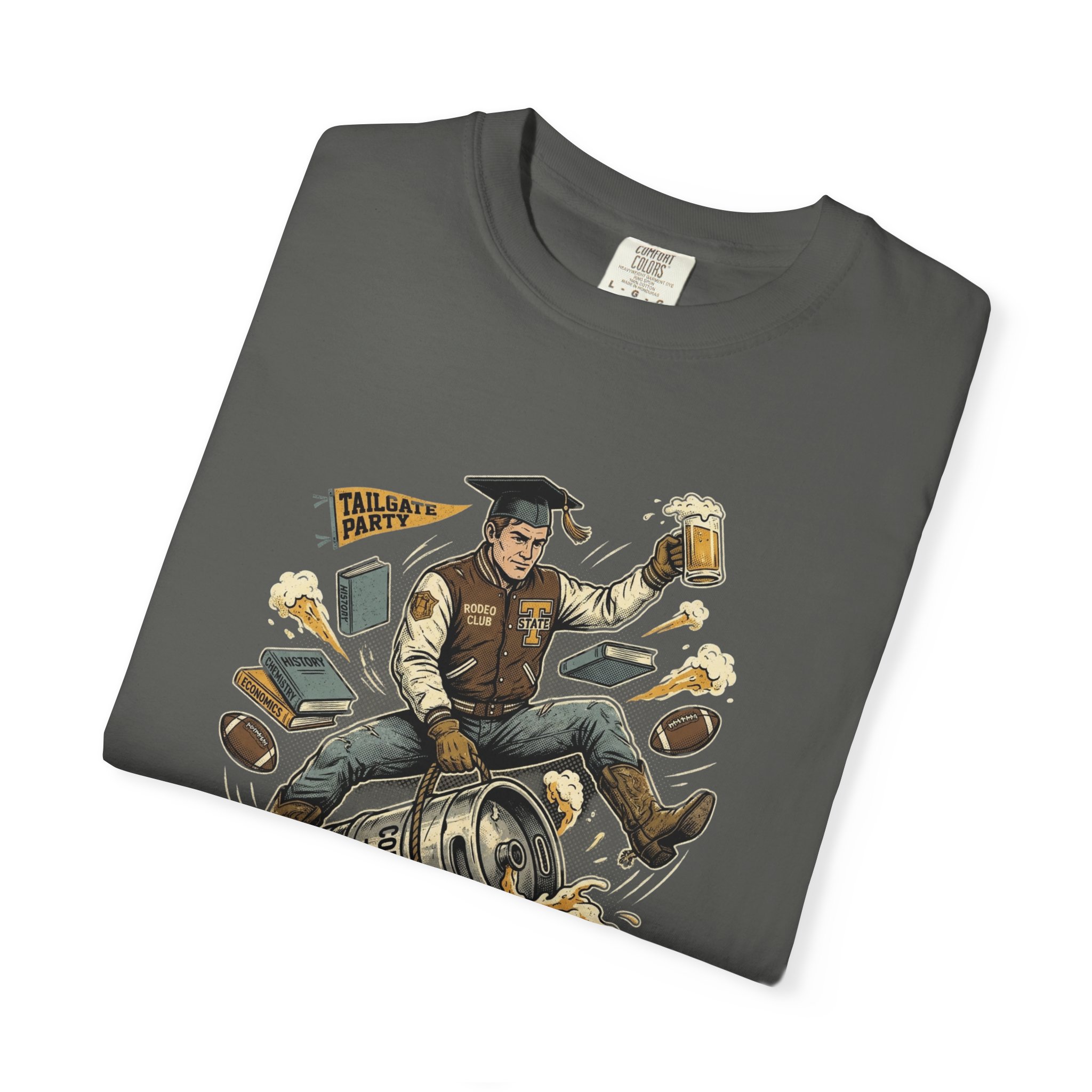 Born to Ride, Forced to Study — College Tailgate Graphic T-Shirt - Image 31