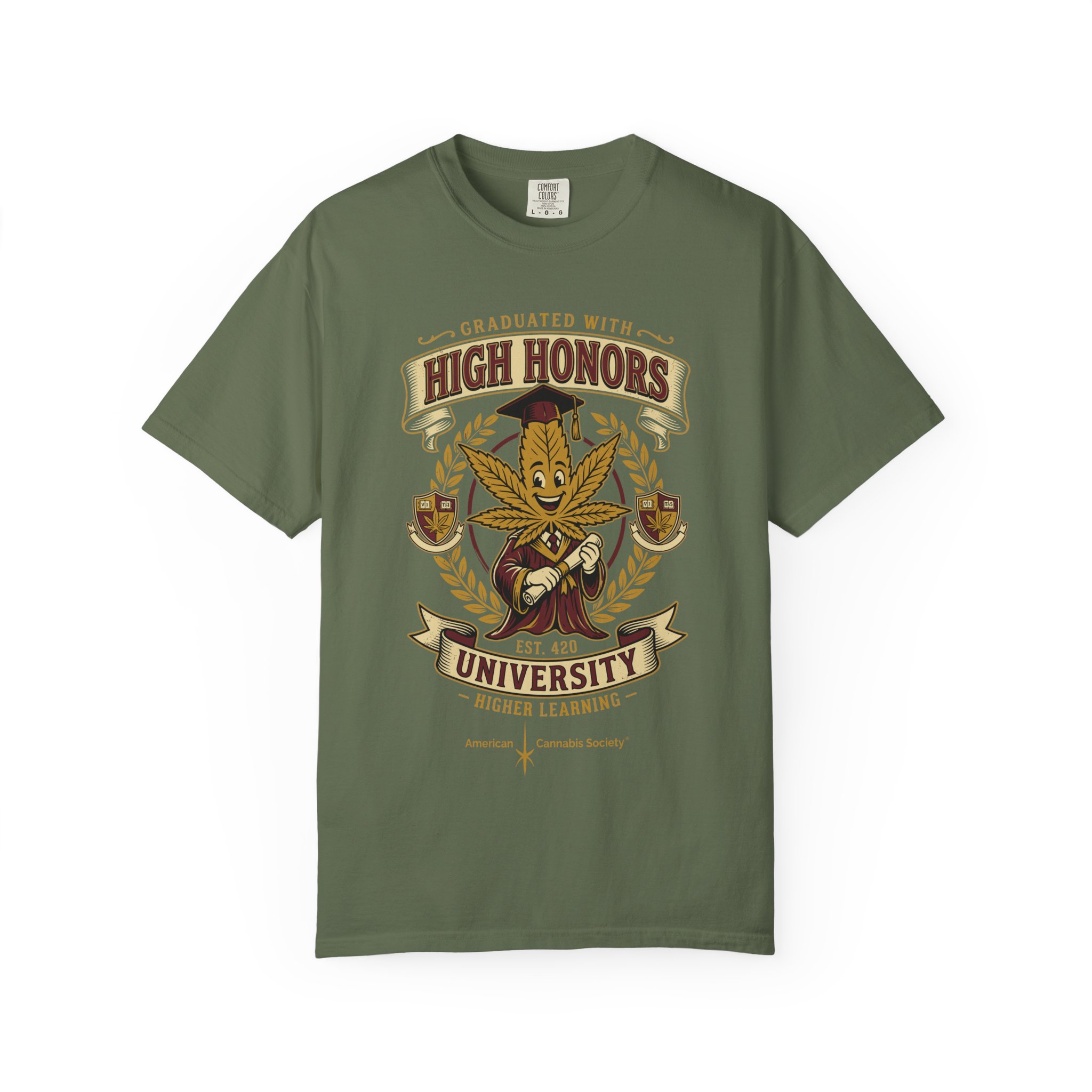 High Honors University T-Shirt — "Graduated with High Honors" Retro Marijuana College Tee - Image 37