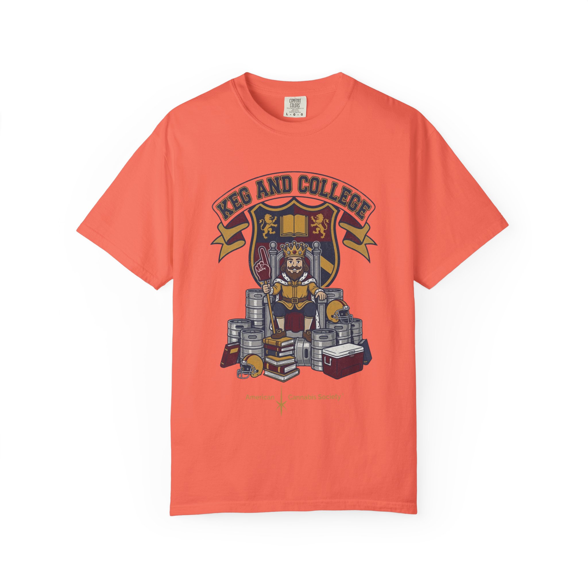 Keg and College T-Shirt — Vintage Crest Graphic Tee - Image 13