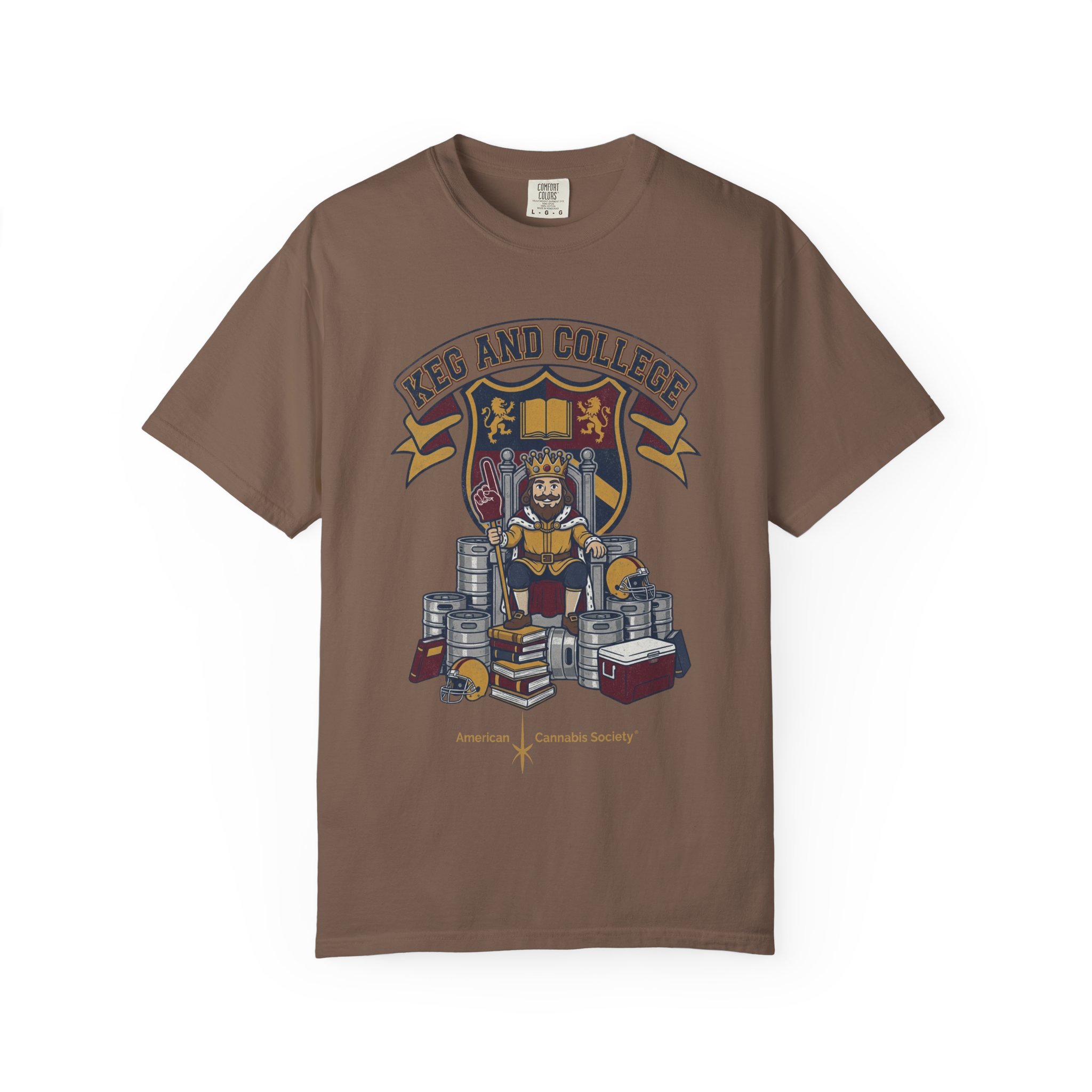 Keg and College T-Shirt — Vintage Crest Graphic Tee - Image 25