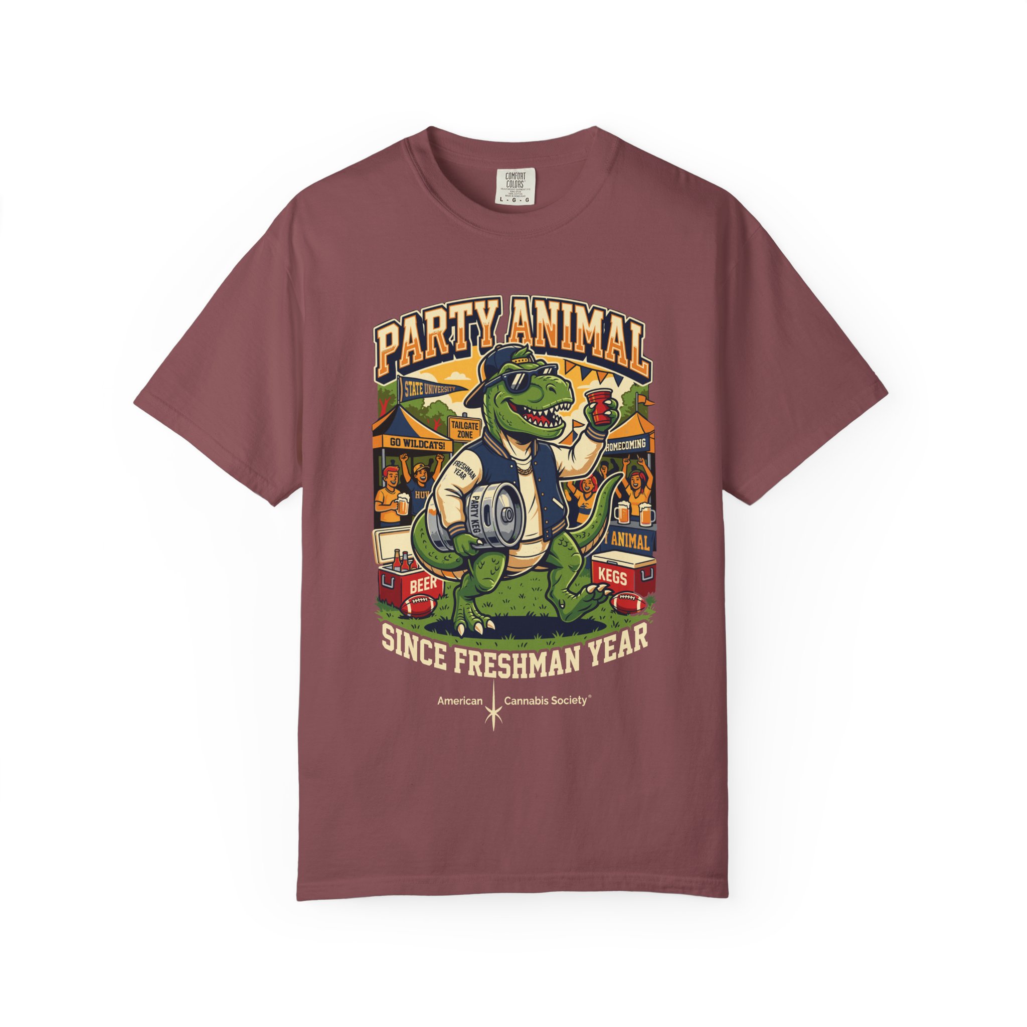 Party Animal T-Shirt — Dinosaur BBQ Beer Graphic Tee - Image 9