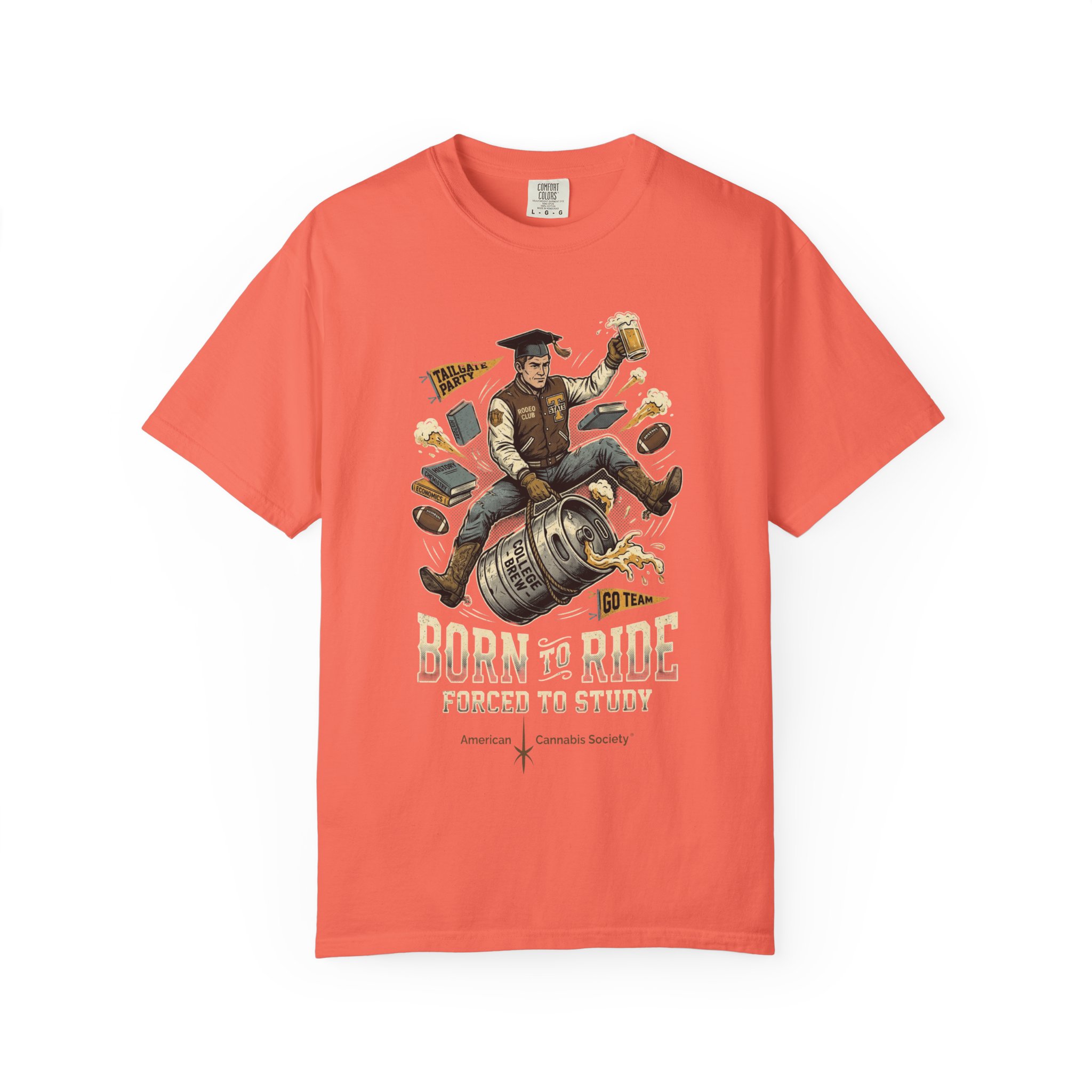 Born to Ride, Forced to Study — College Tailgate Graphic T-Shirt - Image 9