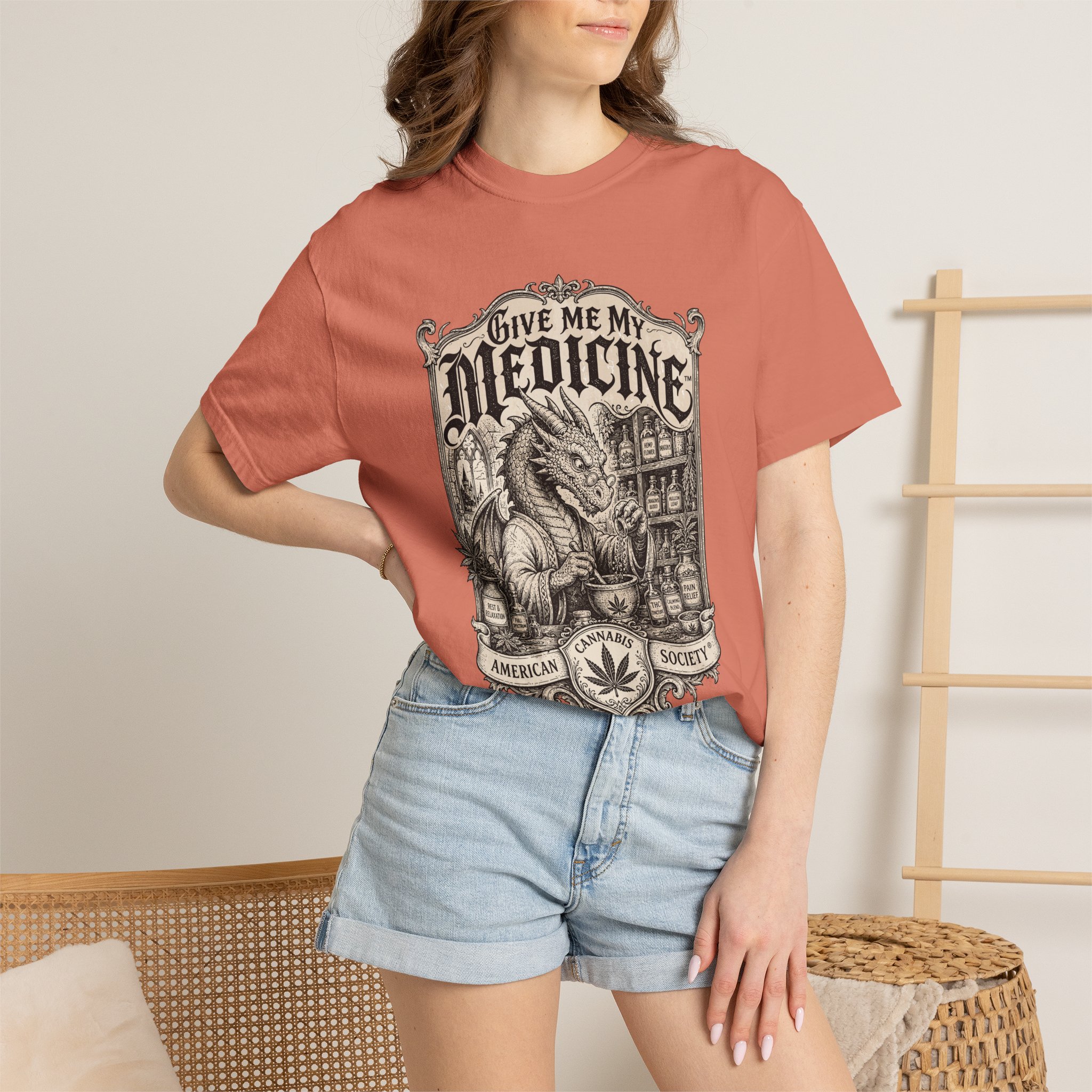 Give Me My Medicine™ T-Shirt — Vintage Cannabis Apothecary Graphic Tee - Image 8