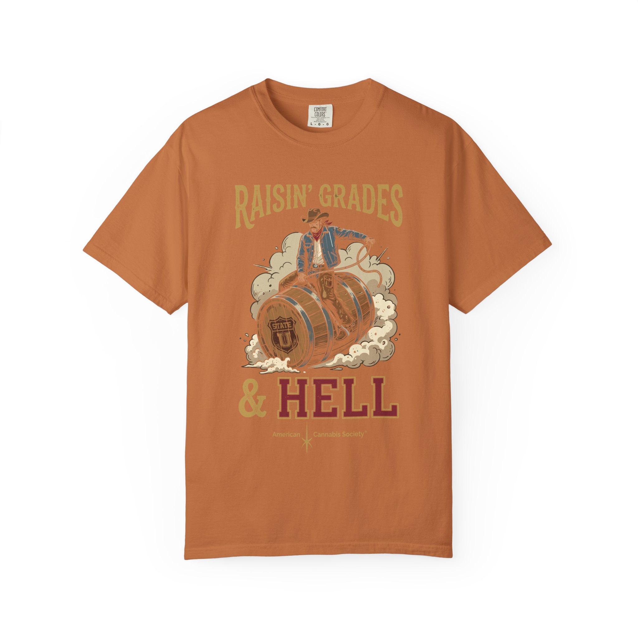 Raisin' Grades & Hell T-Shirt — Vintage College Barrel Graphic Tee - Image 17