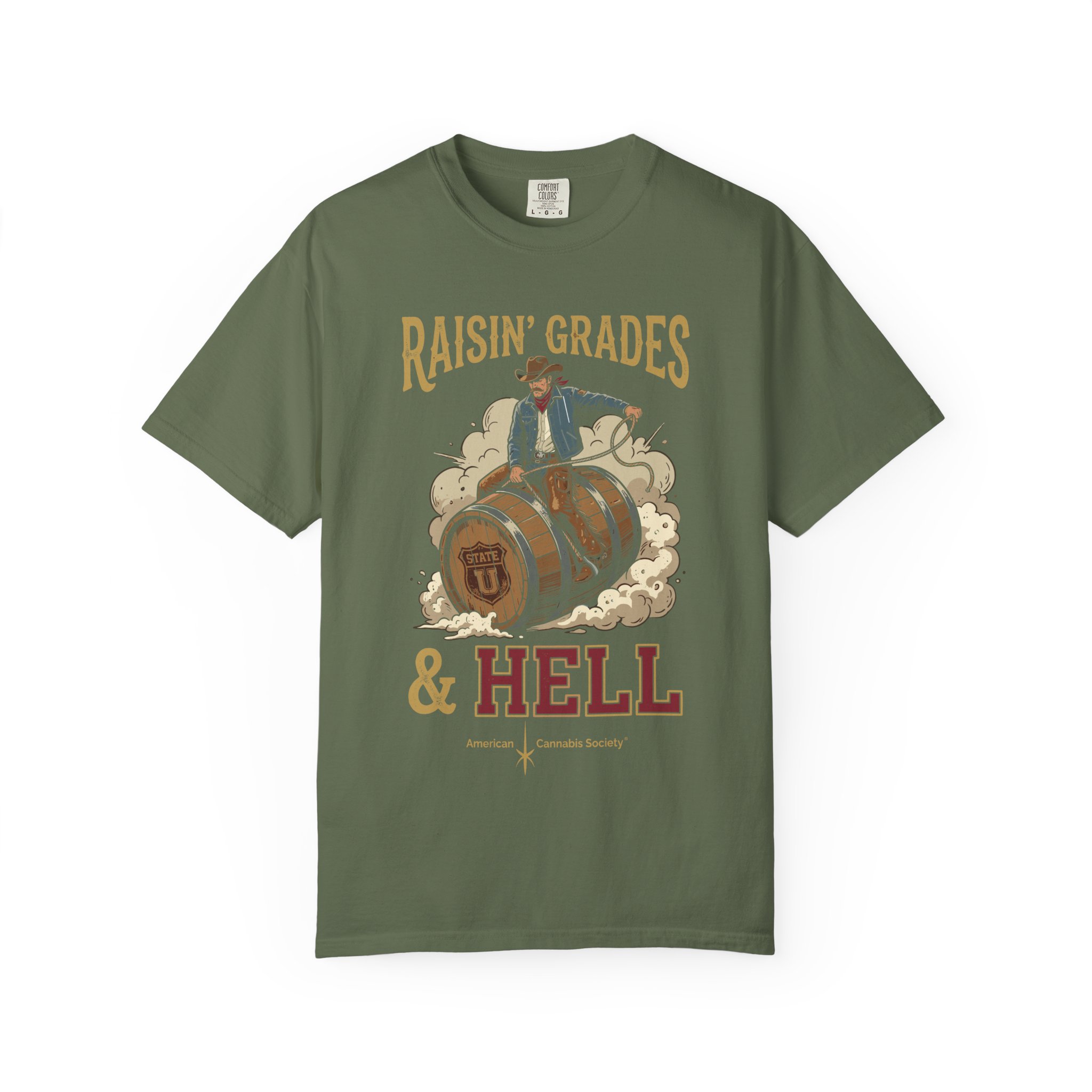 Raisin' Grades & Hell T-Shirt — Vintage College Barrel Graphic Tee - Image 33