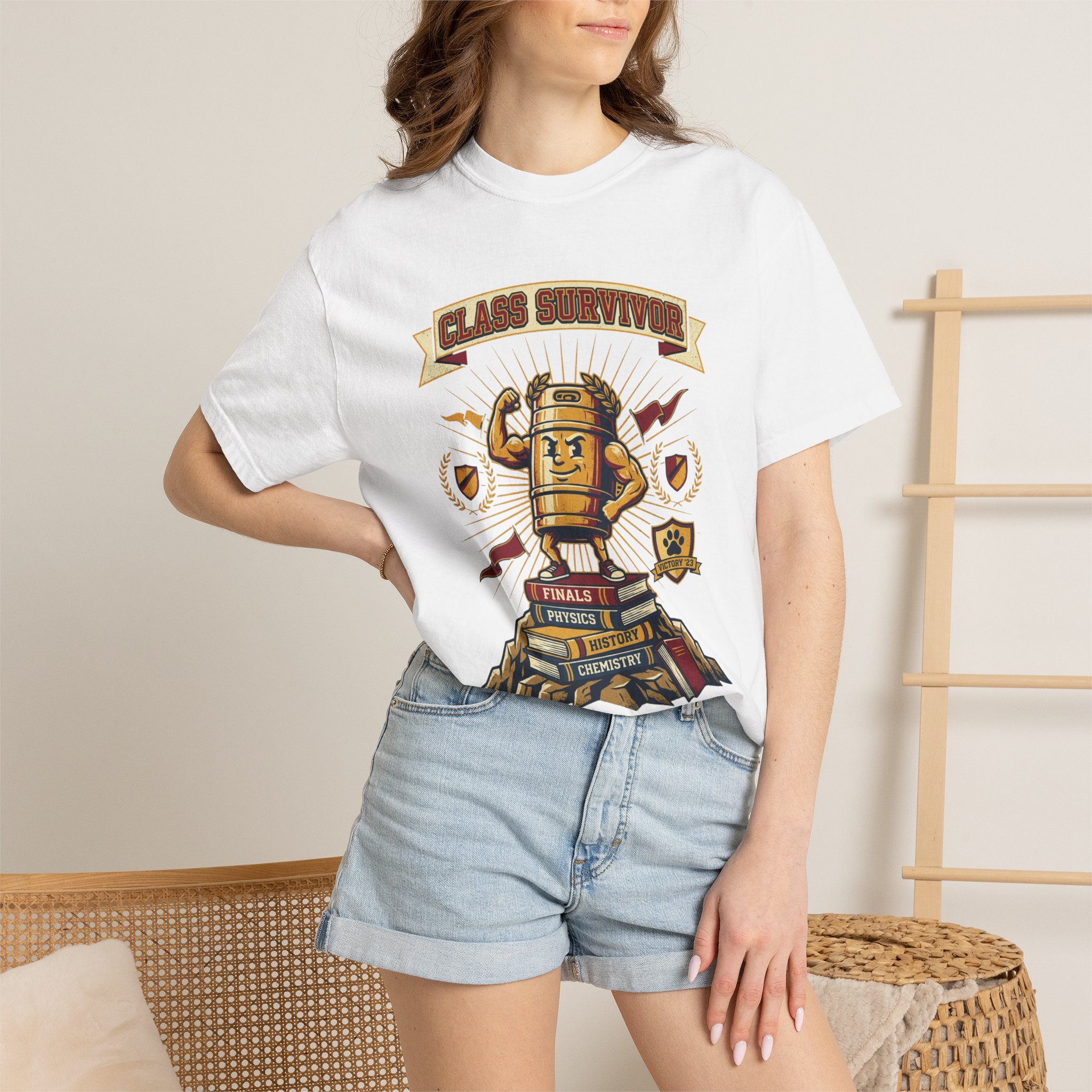 T‑Shirt — "Class Survivor" Vintage Trophy Design (Graduation/School Spirit) - Image 8