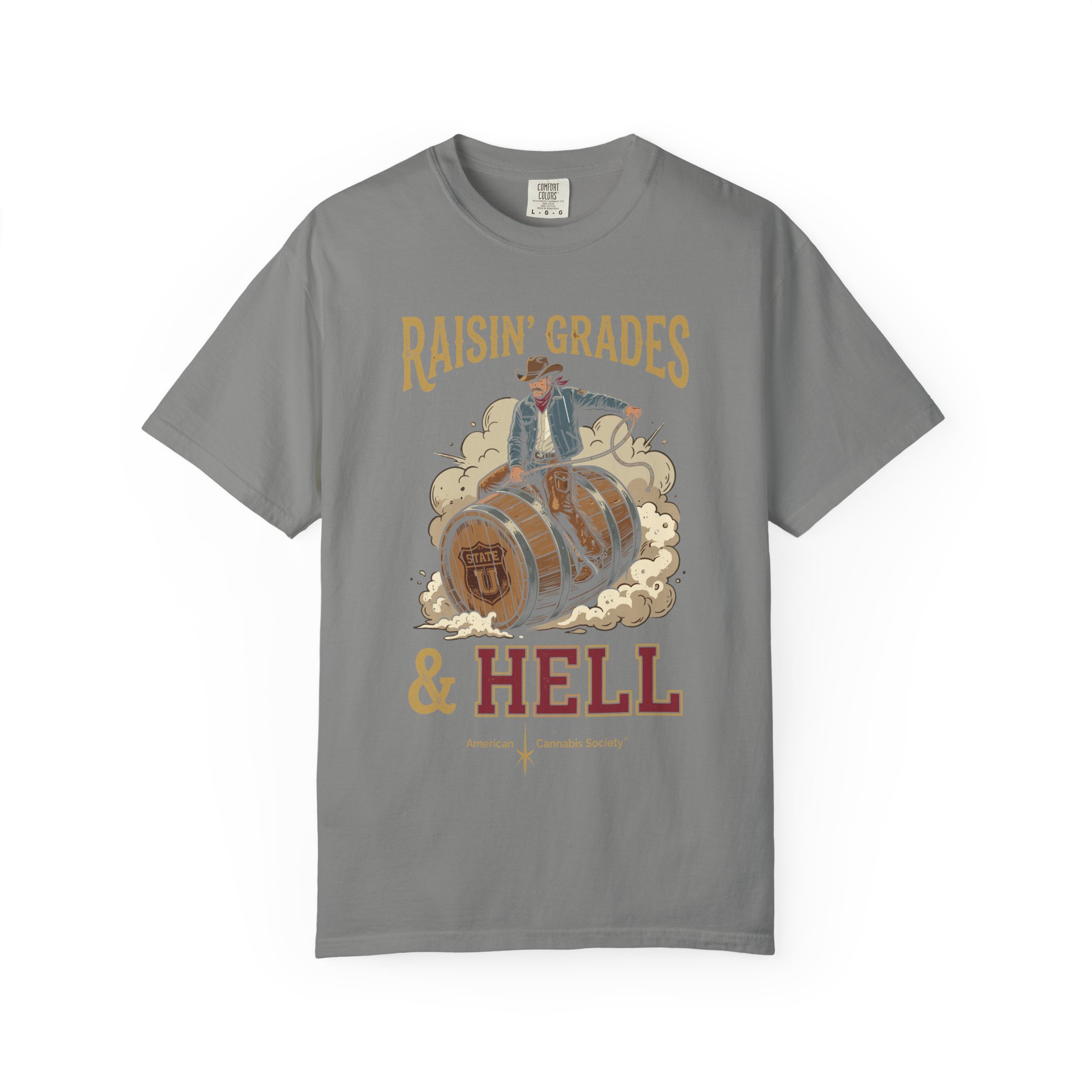 Raisin' Grades & Hell T-Shirt — Vintage College Barrel Graphic Tee - Image 37