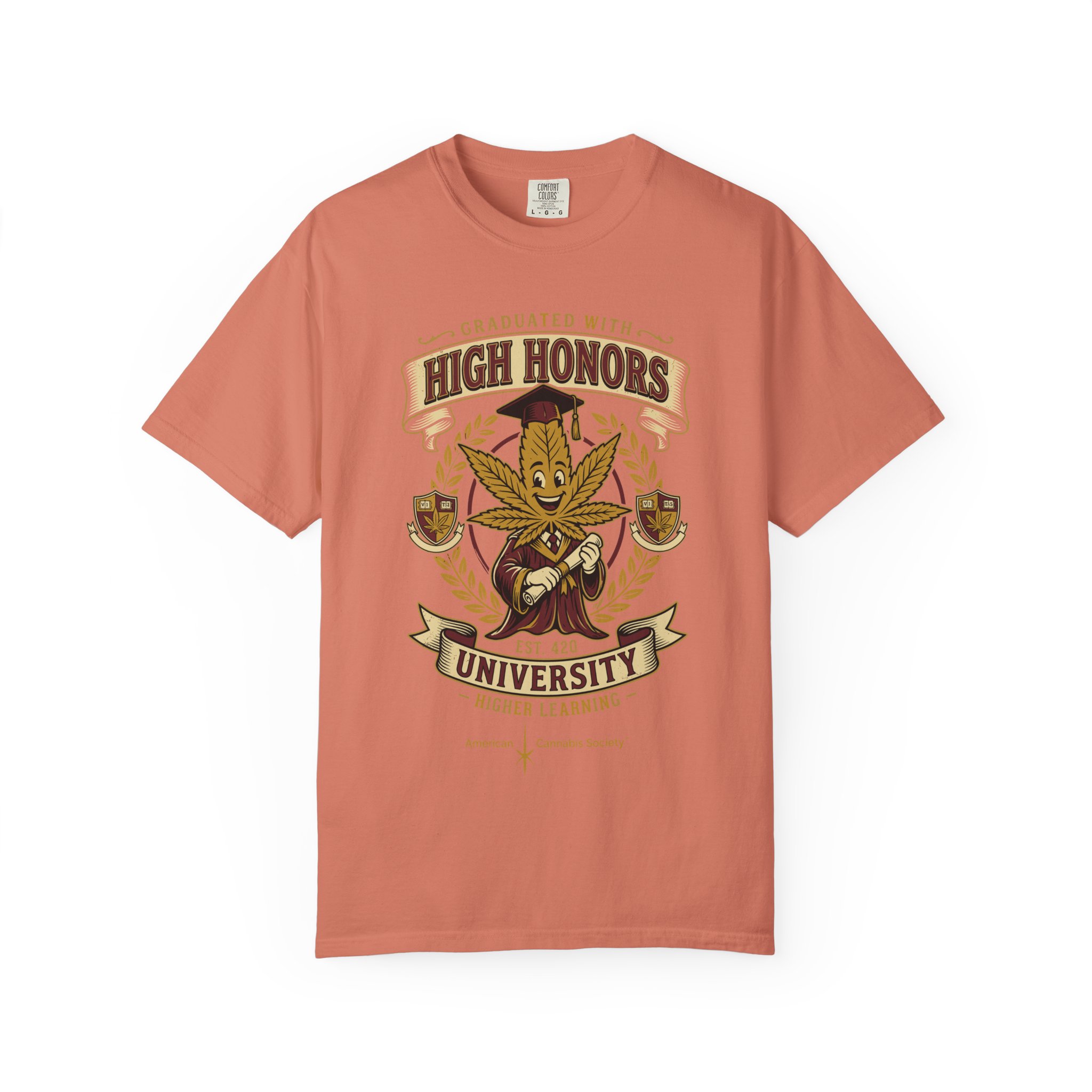 High Honors University T-Shirt — "Graduated with High Honors" Retro Marijuana College Tee - Image 9