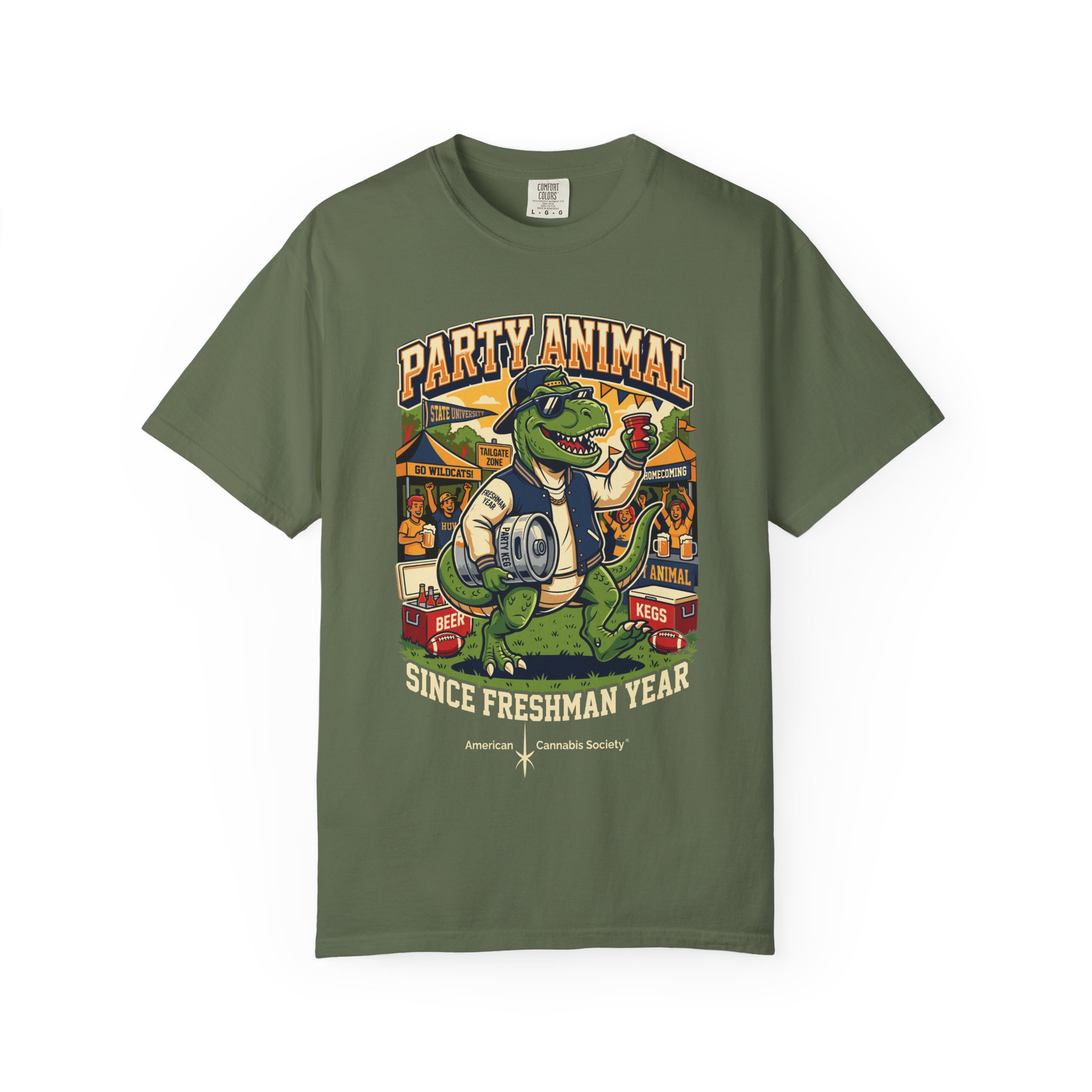 Party Animal T-Shirt — Dinosaur BBQ Beer Graphic Tee - Image 33