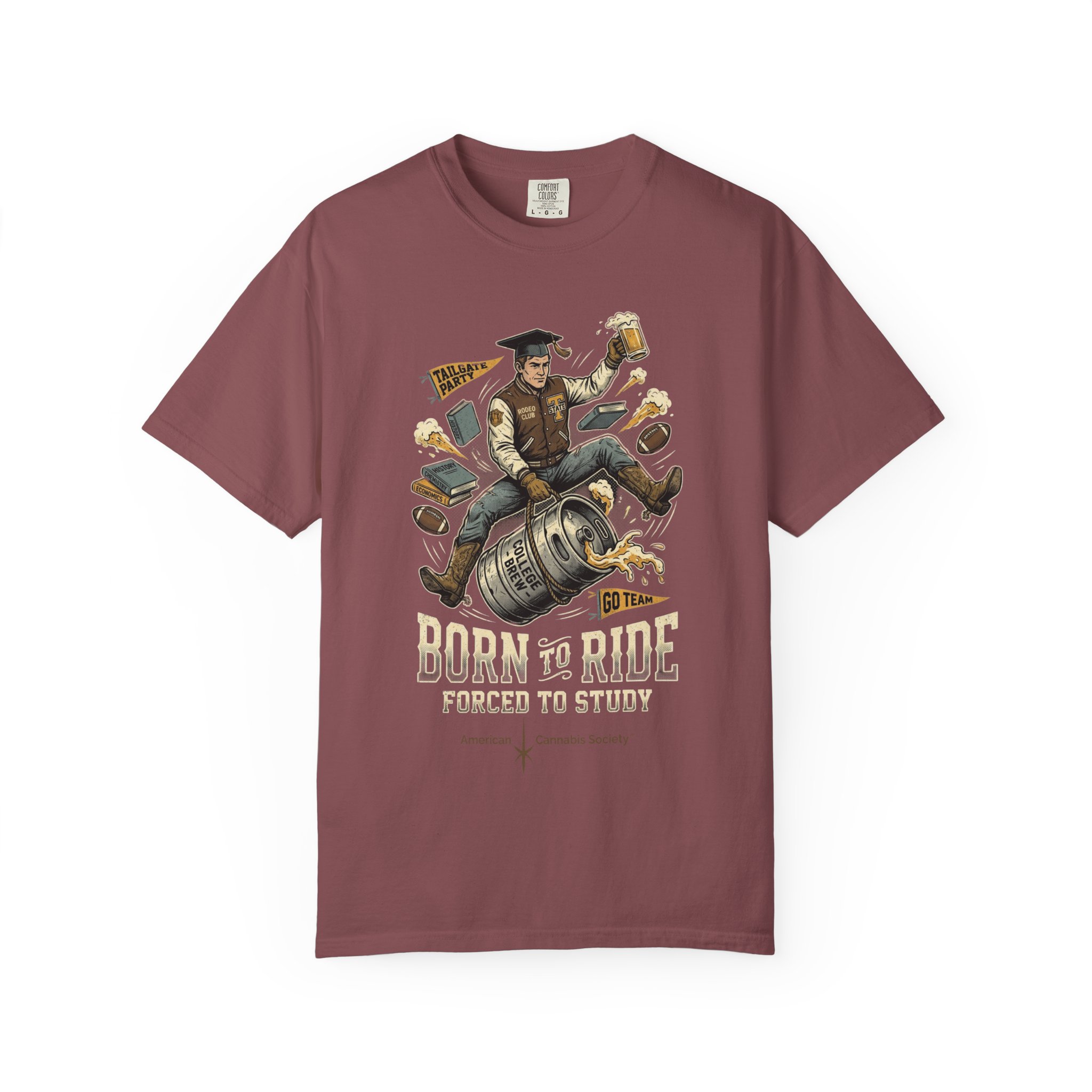 Born to Ride, Forced to Study — College Tailgate Graphic T-Shirt - Image 13
