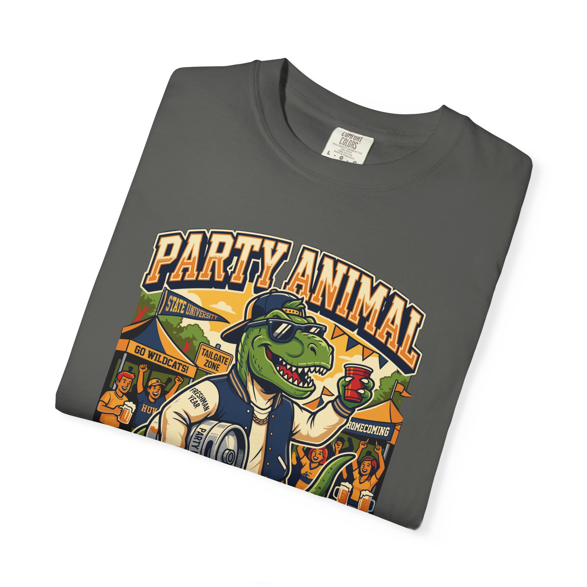 Party Animal T-Shirt — Dinosaur BBQ Beer Graphic Tee - Image 27