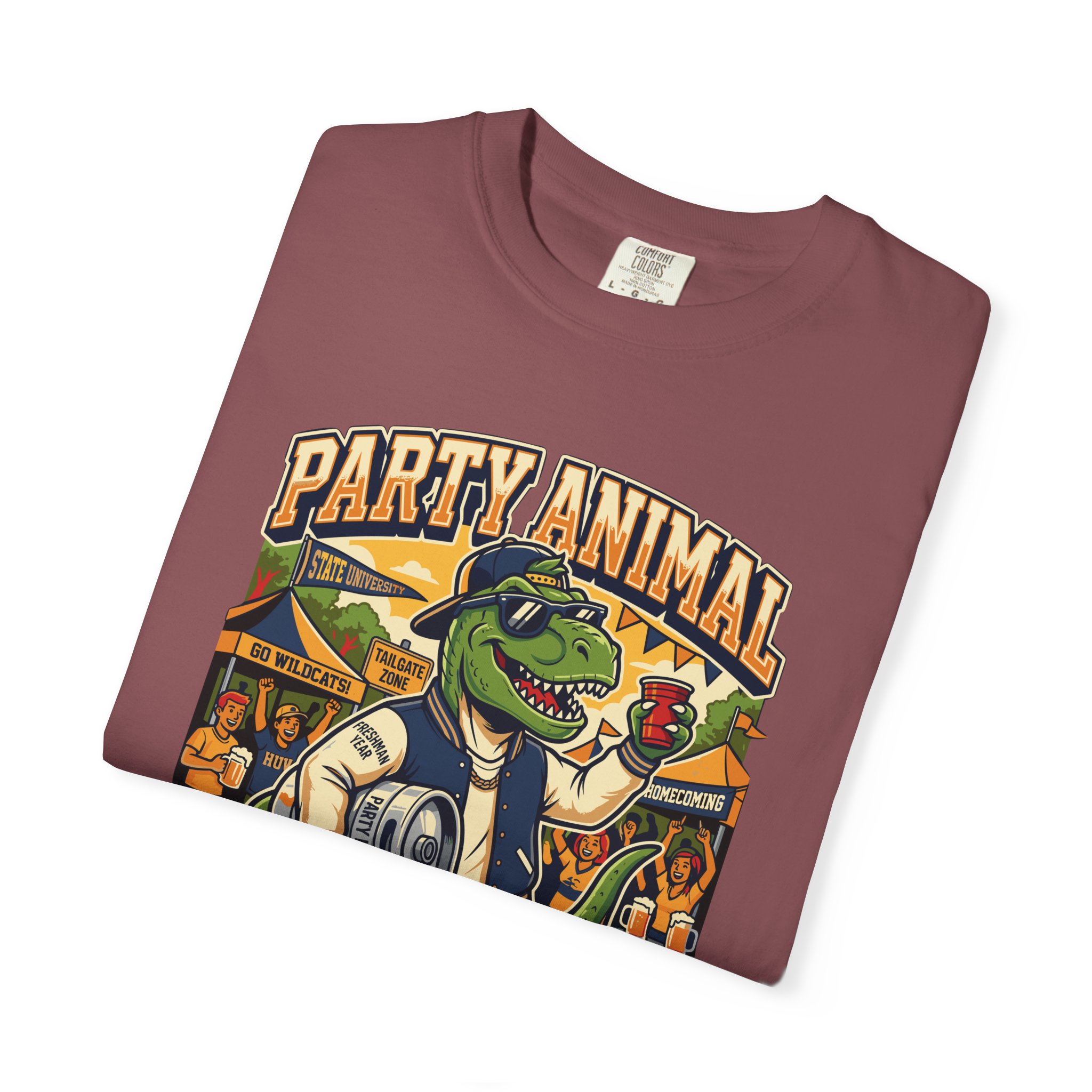Party Animal T-Shirt — Dinosaur BBQ Beer Graphic Tee - Image 11