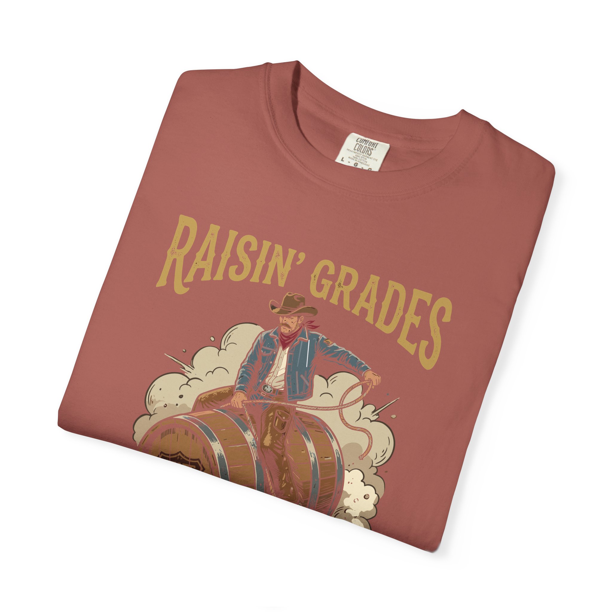 Raisin' Grades & Hell T-Shirt — Vintage College Barrel Graphic Tee - Image 55